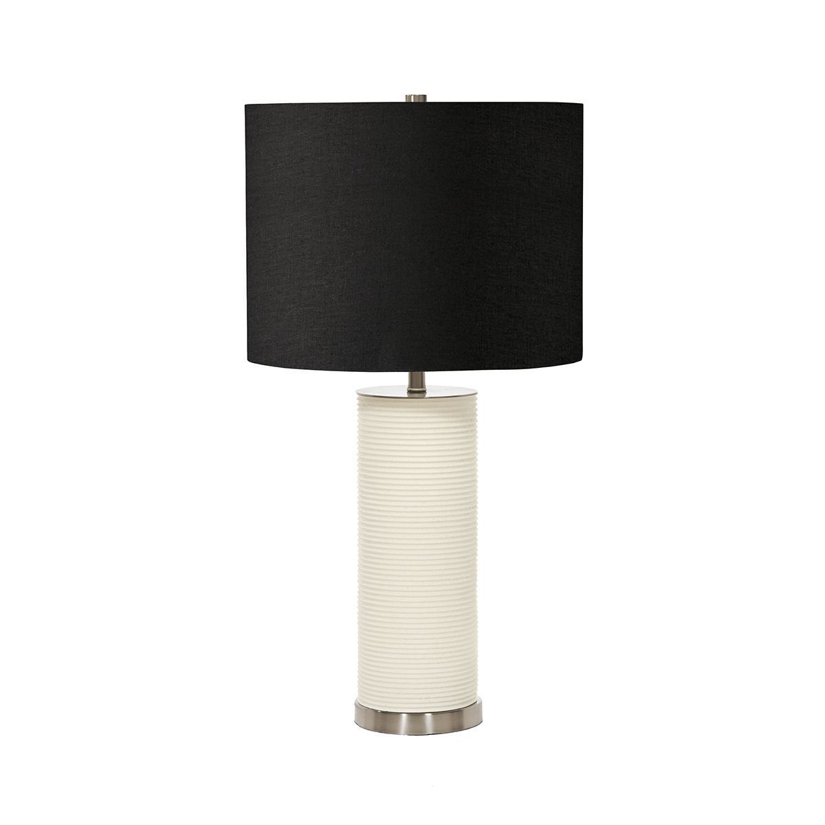 Lampe de table Blanc Noir E27 65 cm Classique Salon