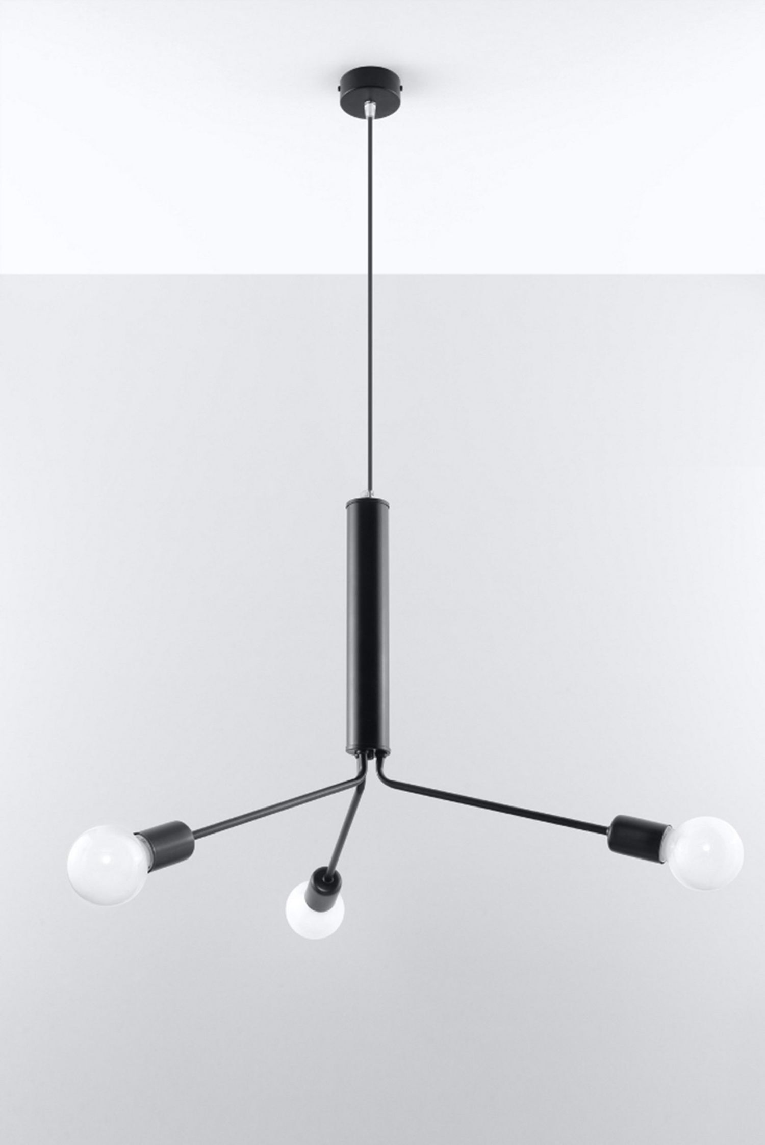 Lampe à suspendre Lampe à suspendre en métal 3-flamme E27 noir