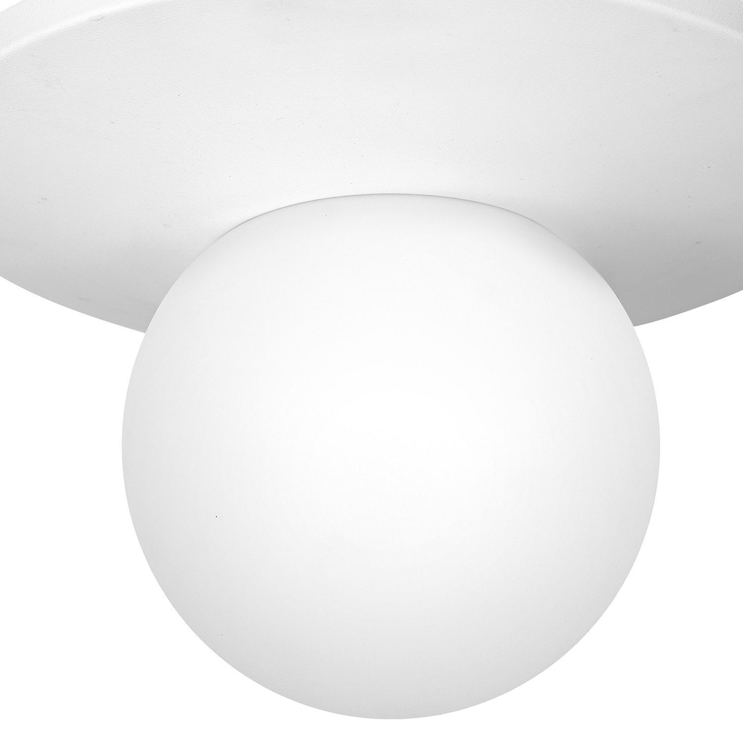 Plafonnier verre métal blanc Ø29 cm E14 faible éblouissement