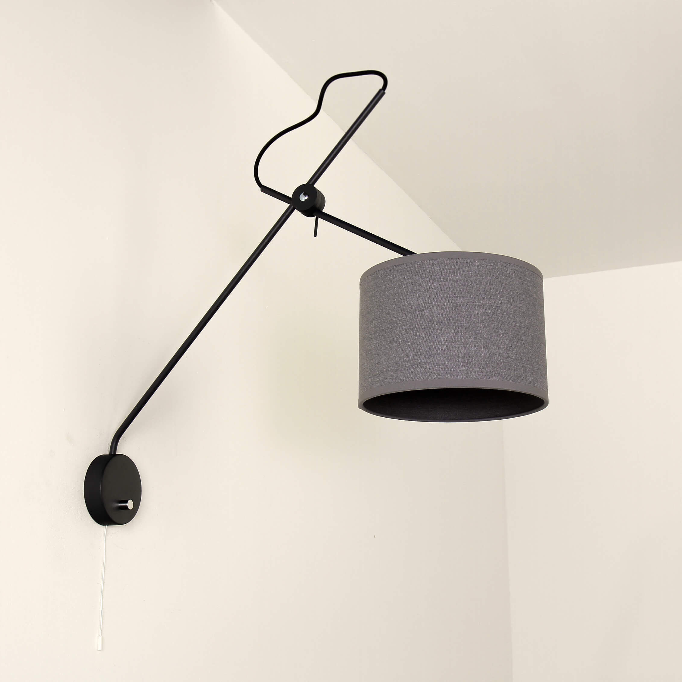 Loft Wandleuchte mit Schalter VIPER flexibel Grau Lampe, Lampenschirm, Klebeband