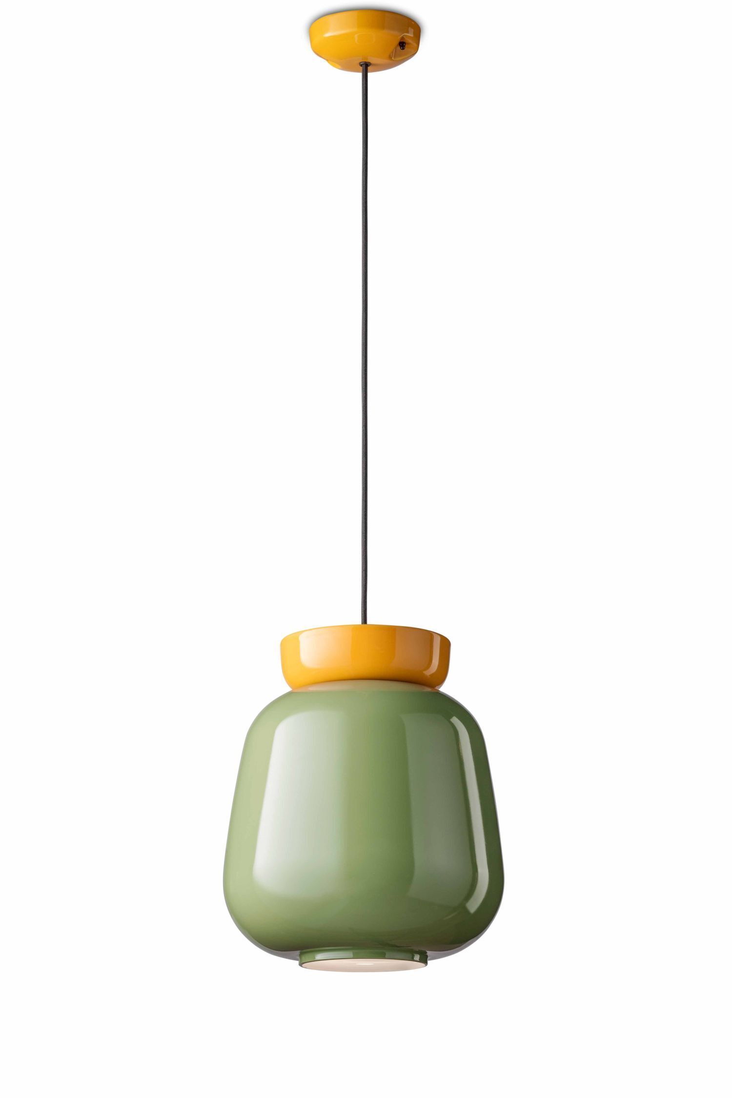 Lampe à suspendre céramique verre D : 29 cm rond H : max. 154 cm