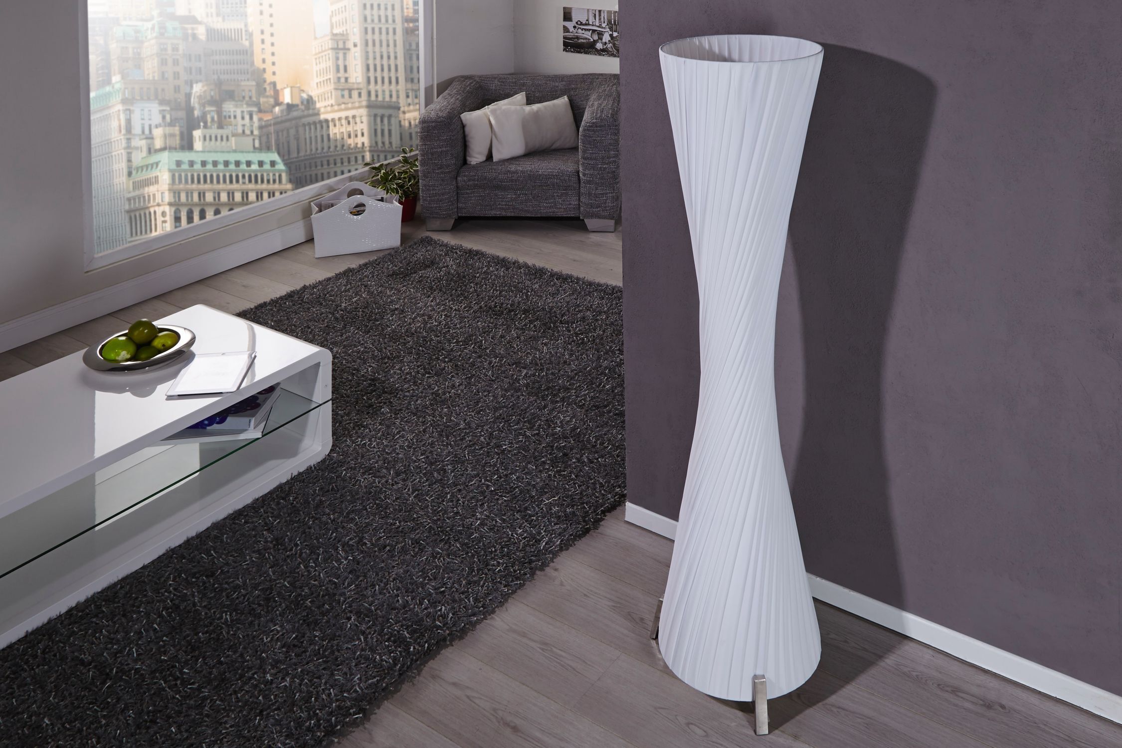 grand lampadaire 160cm rétro extravagant blanc Lampe, Stehlampe