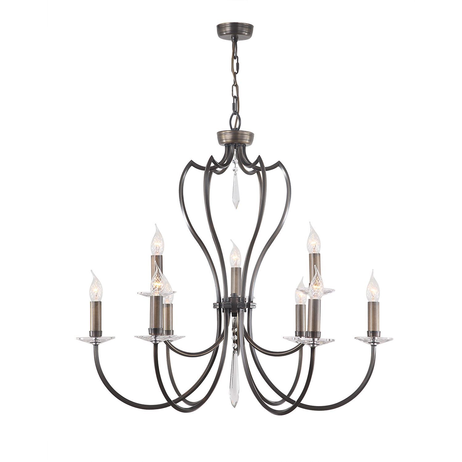 Lustre CANDELA 12 Lampe en laiton bronze