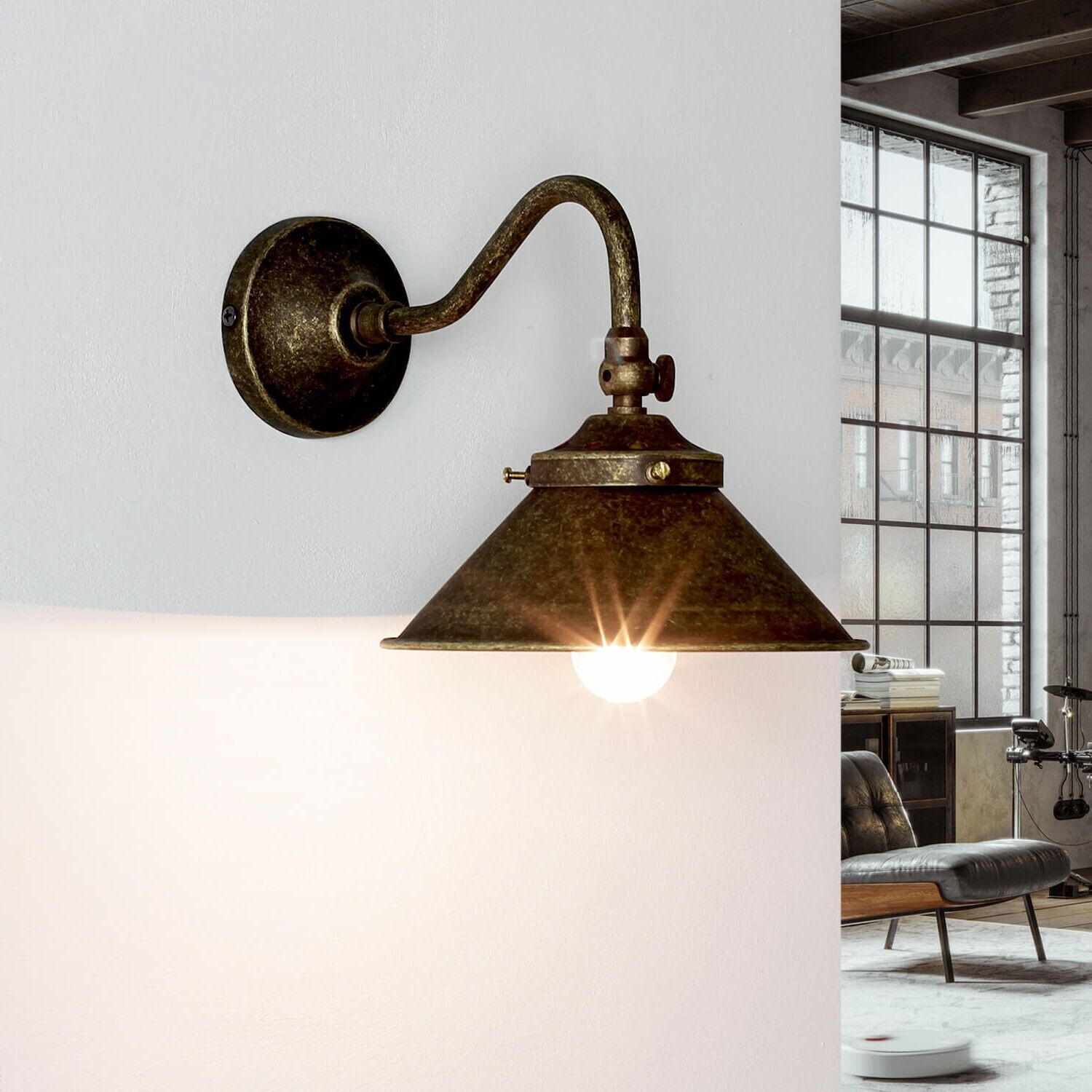 Lampe, Bronze, Stuhl, Mobiliar