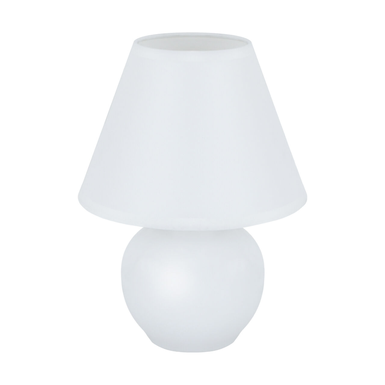 Lampe de table céramique tissu 24 cm de haut blanc E14