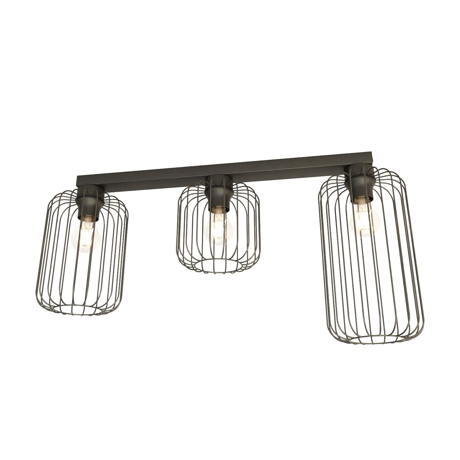 Plafonnier filaire Retro noir métal E27 60 cm de long Leuchte, Deckenleuchte