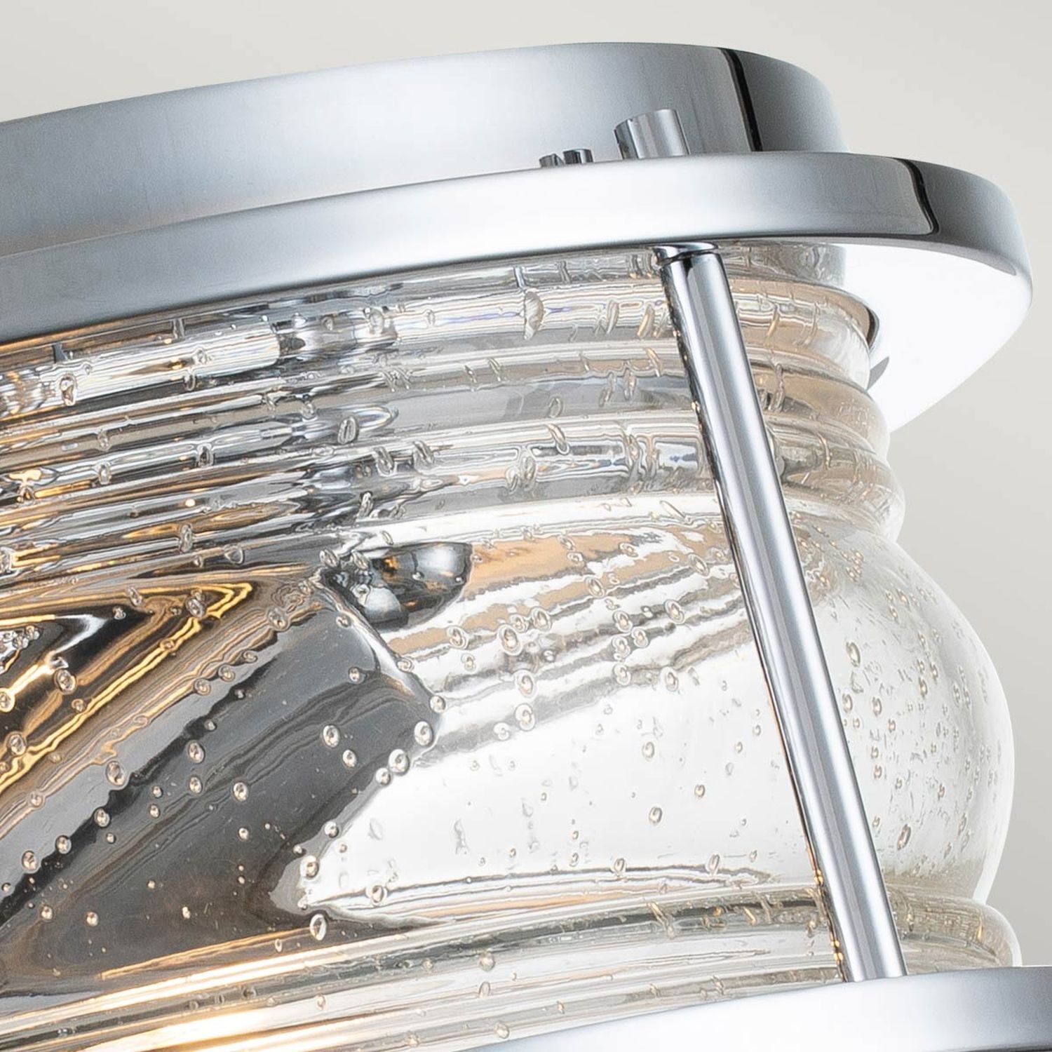 Lampe de salle de bain plafond chrome IP44 ronde Ø 30,5 cm 2x E27 métal verre
