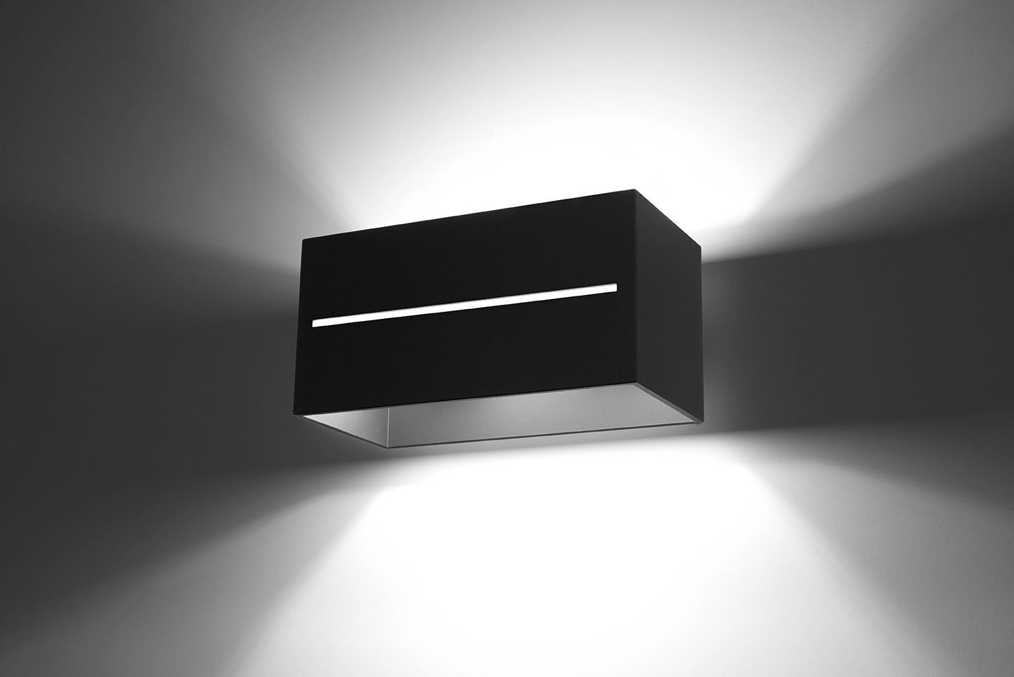 Applique noire Up Down L:20cm aluminium carré