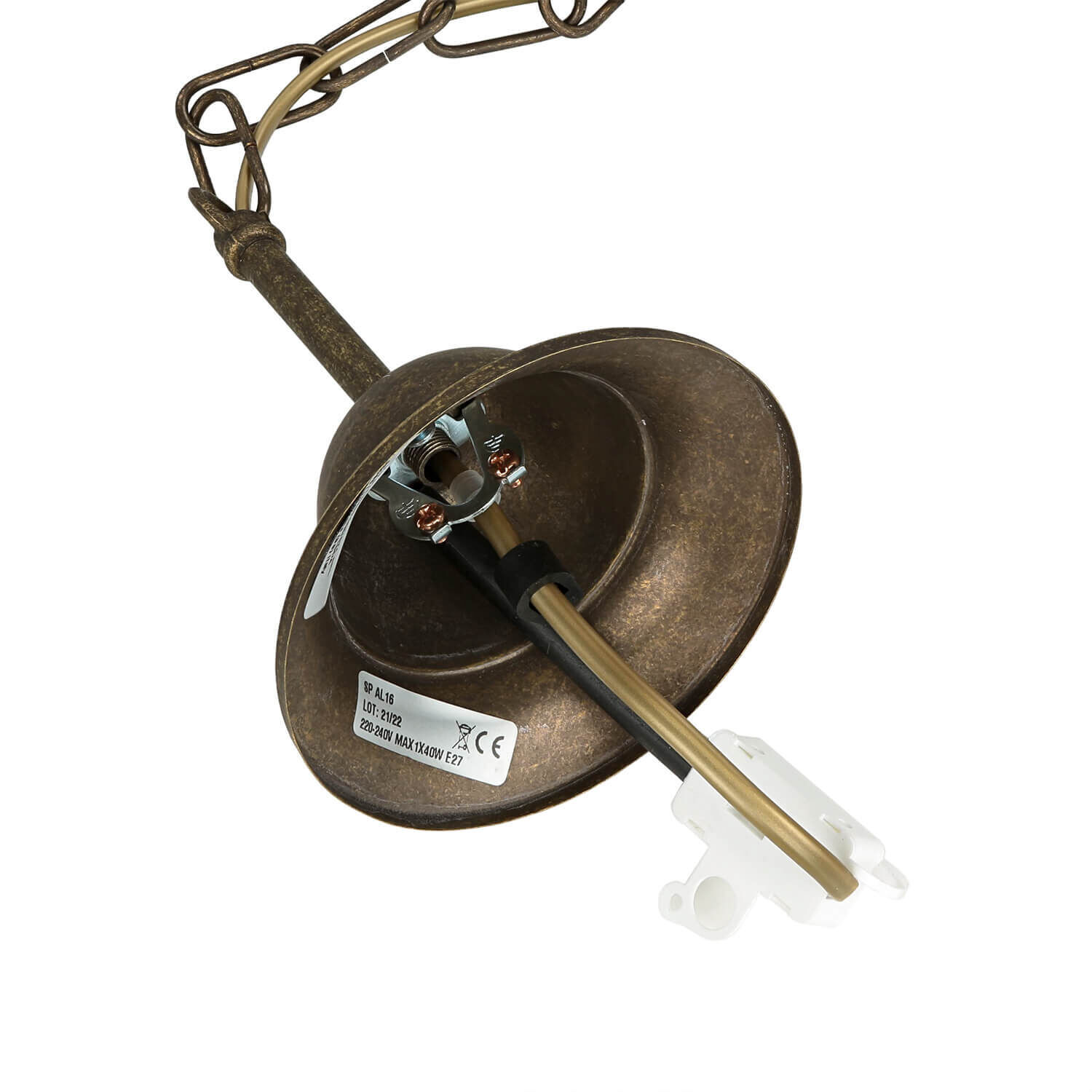 Hängelampe Messing Antik aus Echt-Messing Al Mare Bronze, Schwert, Waffe