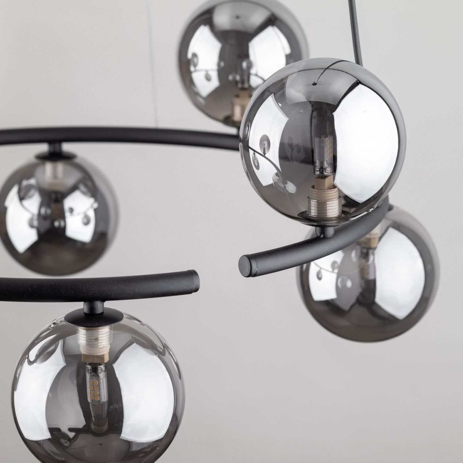 Hängeleuchte Metall Rauchglas G9 Ø 62 cm H: max. 140 cm Leuchter, Lampe, Leuchte