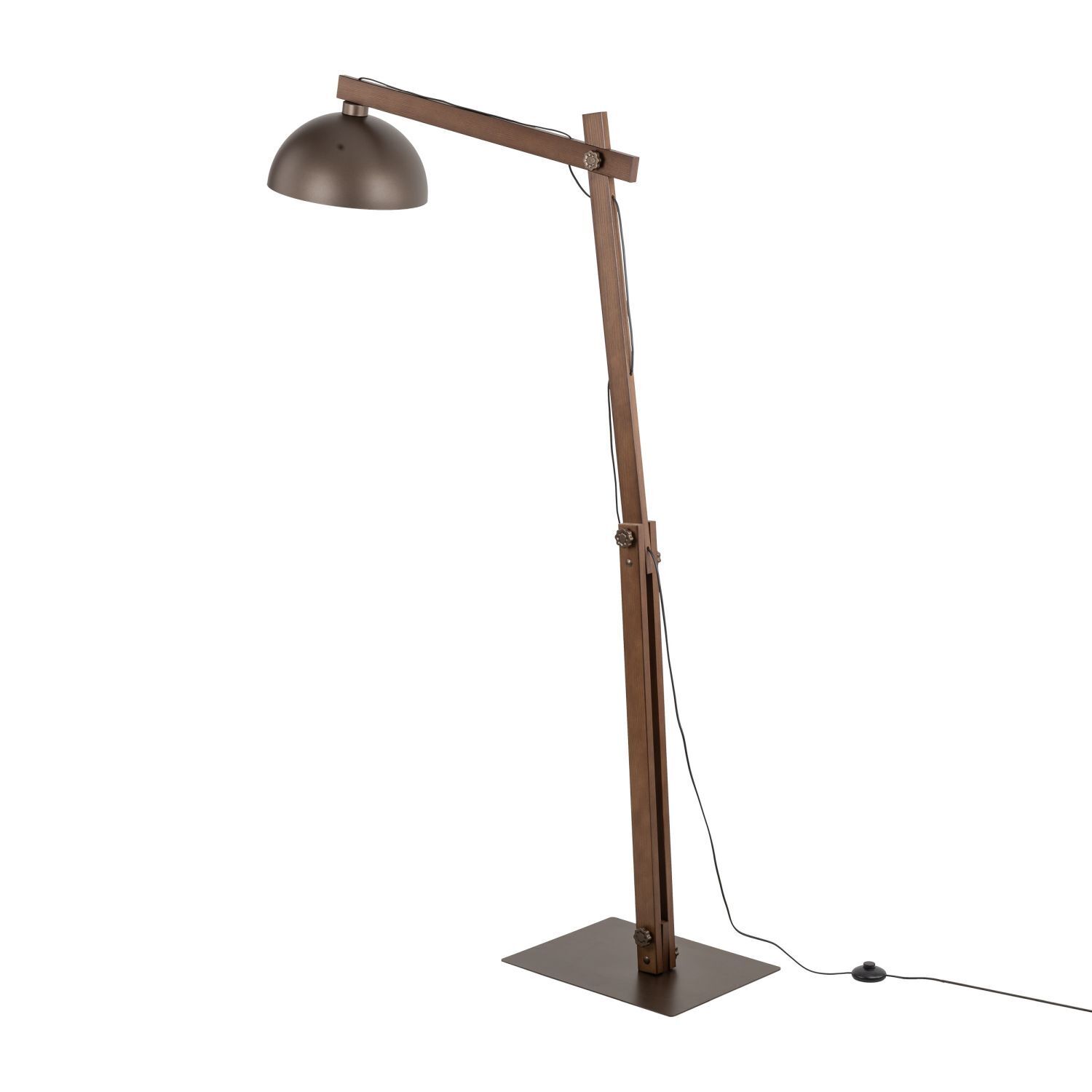 Lampadaire réglable 180 cm de haut articulé bois métal E27 Lampe, Lampenschirm