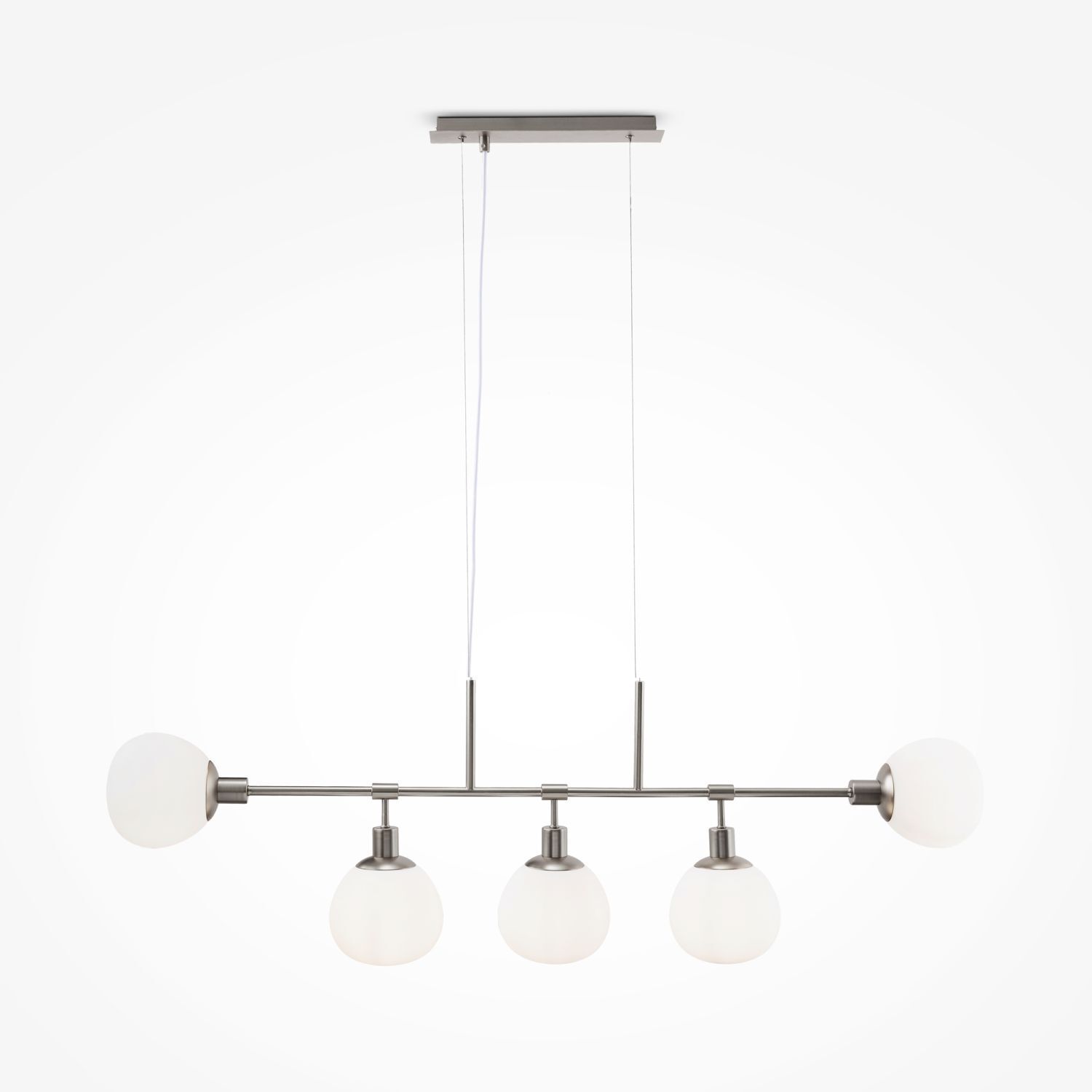 Lampe à suspendre métal verre H : max. 149,3 cm Nickel blanc