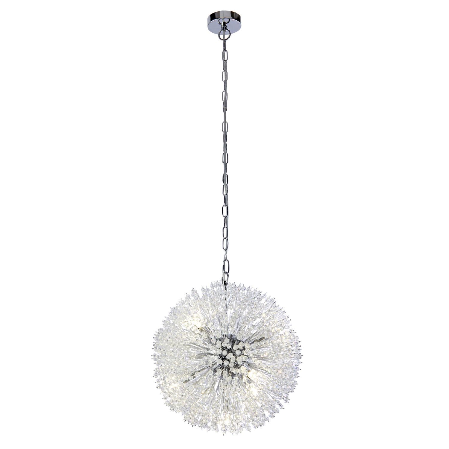 Suspension cristal 7 flammes G9 D : 40 cm verre métal