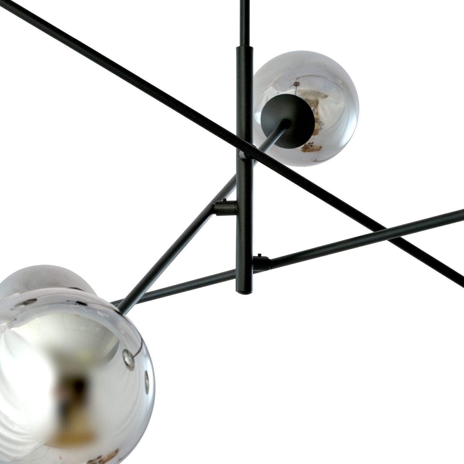 Plafonnier verre fumé métal 102 cm orientable E14 6-flamme