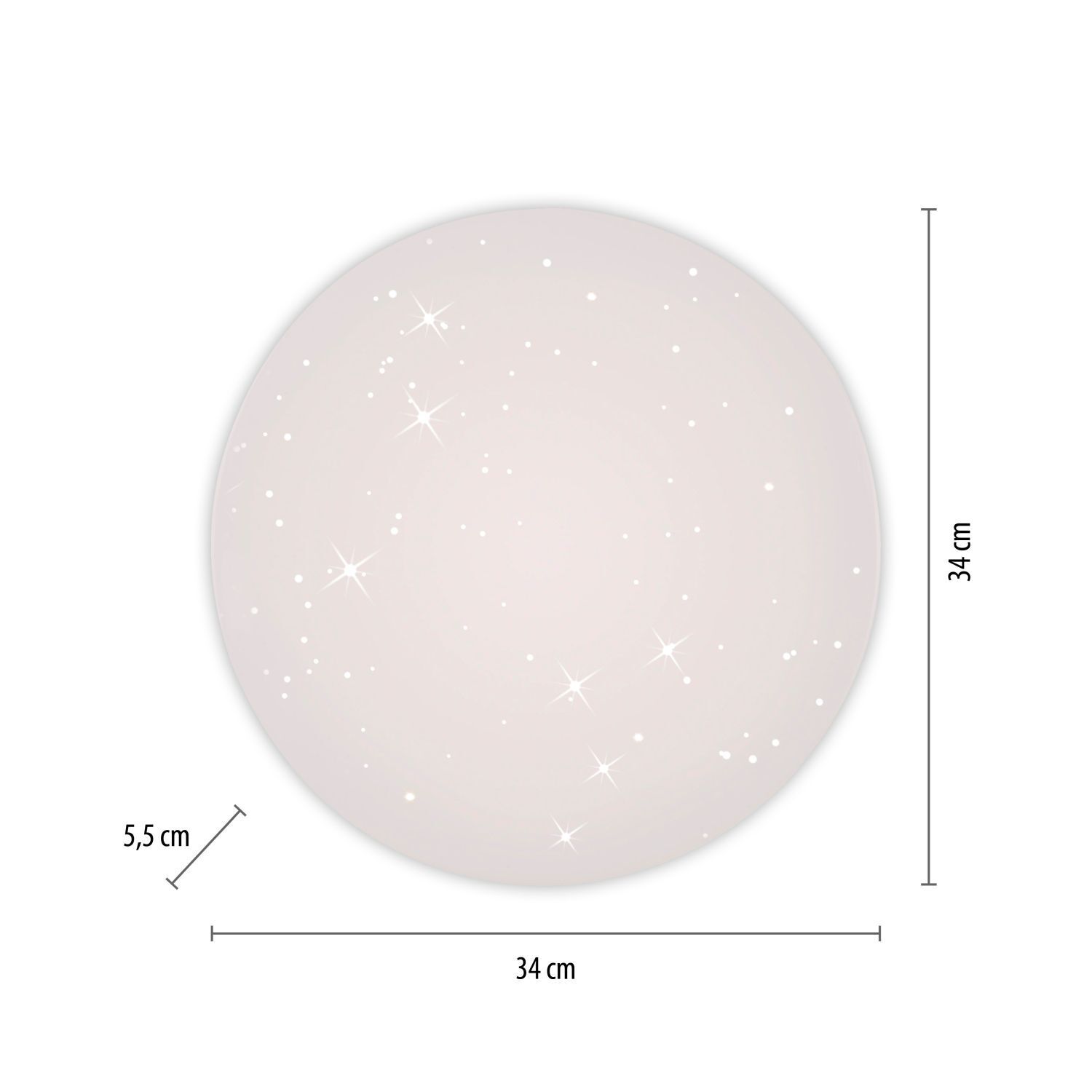 Lampe de plafonnier LED Ciel étoilé Ø34 cm 3000 K blanc chaud Sphäre, Teller, Natur, Nacht, Draußen