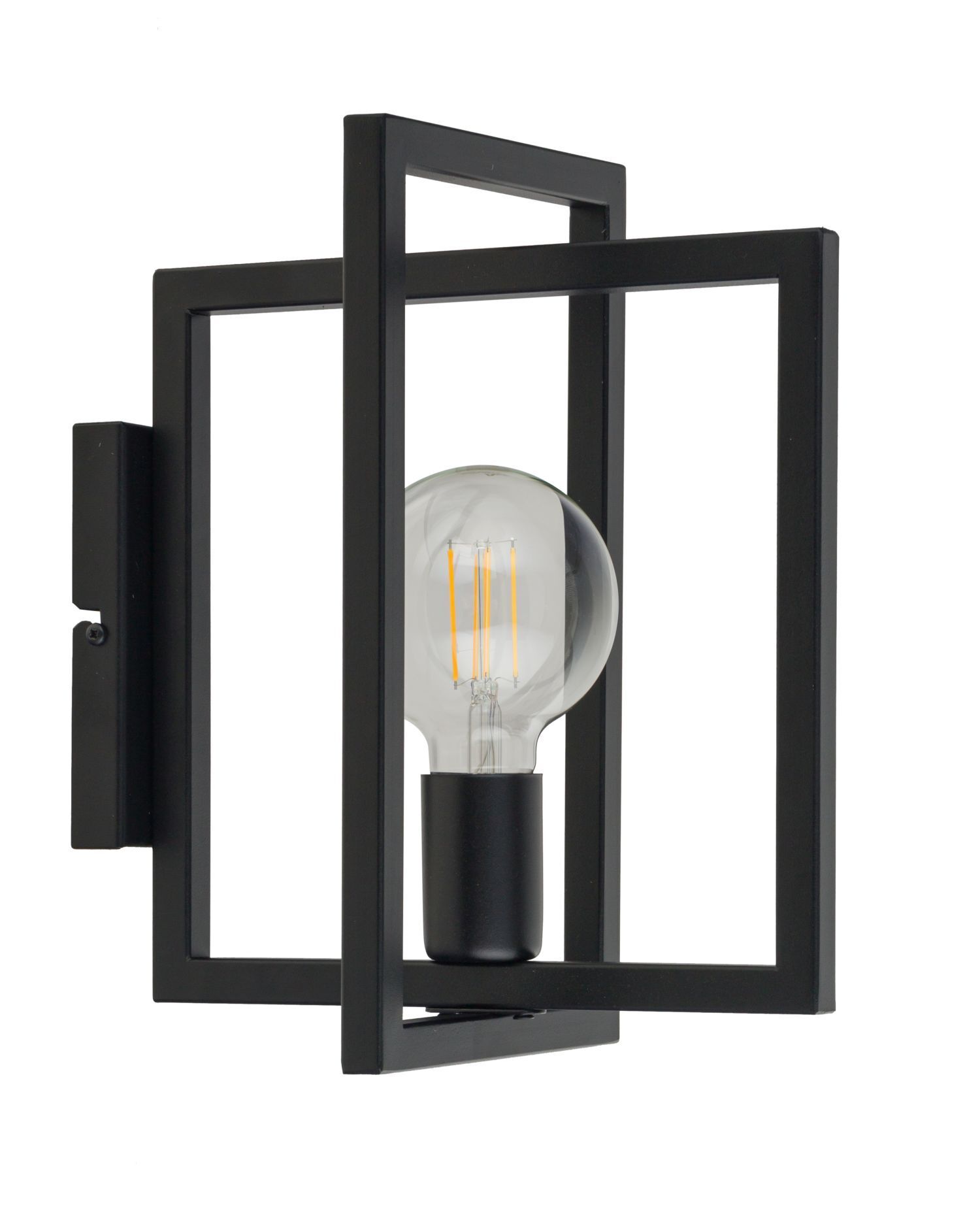Applique noire métal E27 H:31 cm minimaliste