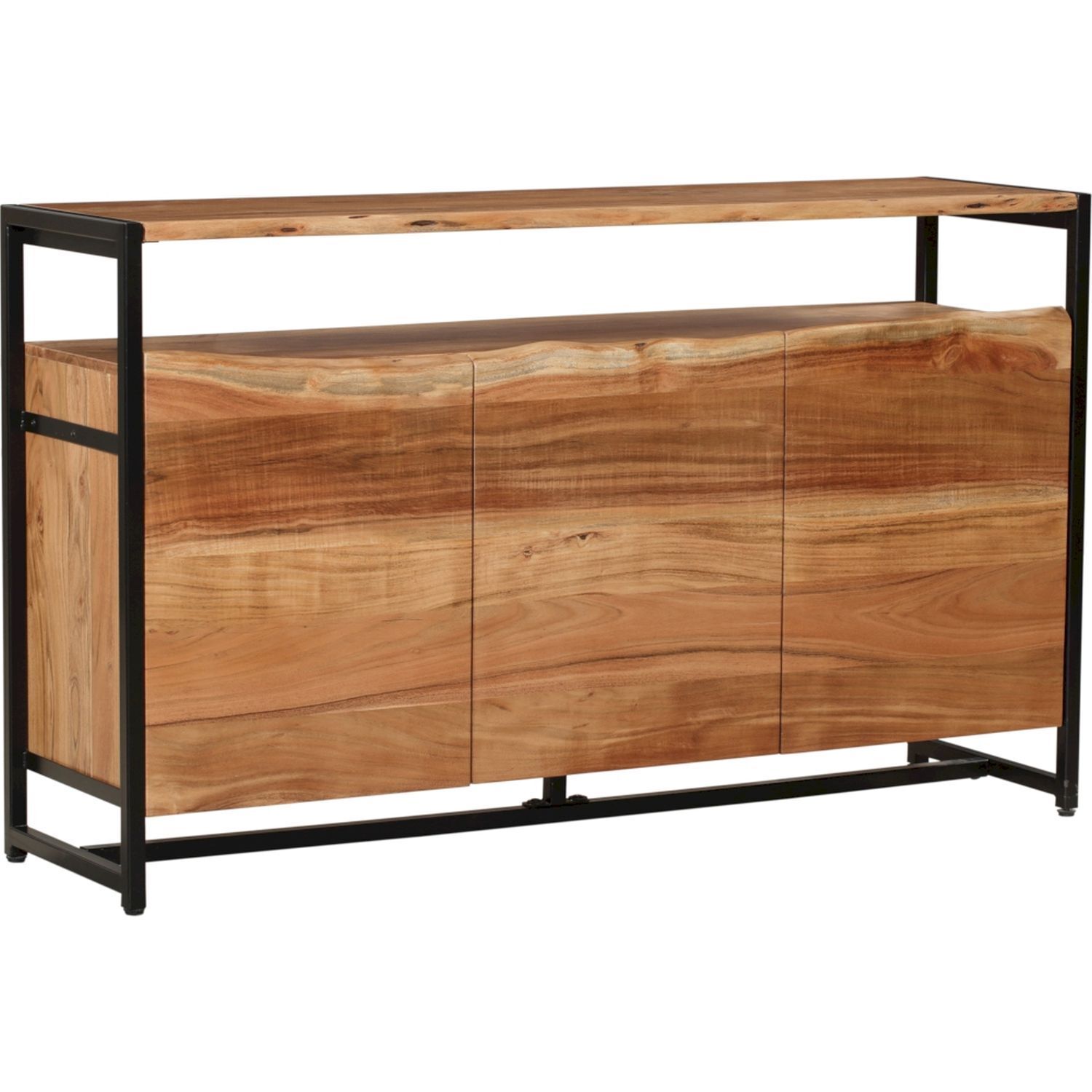 Buffet en bois d'acacia fer 145 cm de large Industrial Moebel, Anrichte, Kabinett, Krippe, Holz