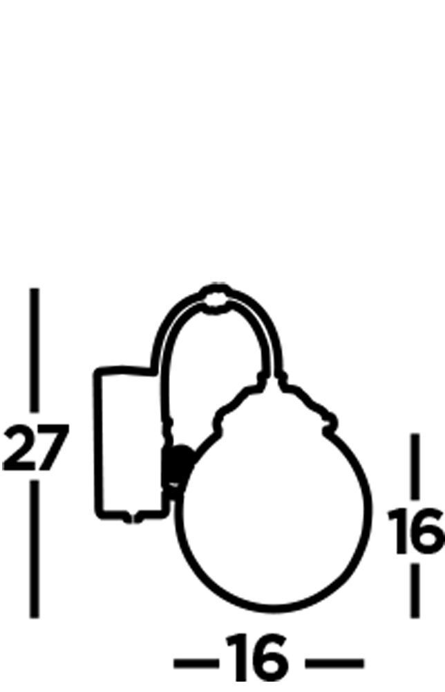Applique murale avec interrupteur IP44 chrome blanc Abat-jour sphérique Salle de bain