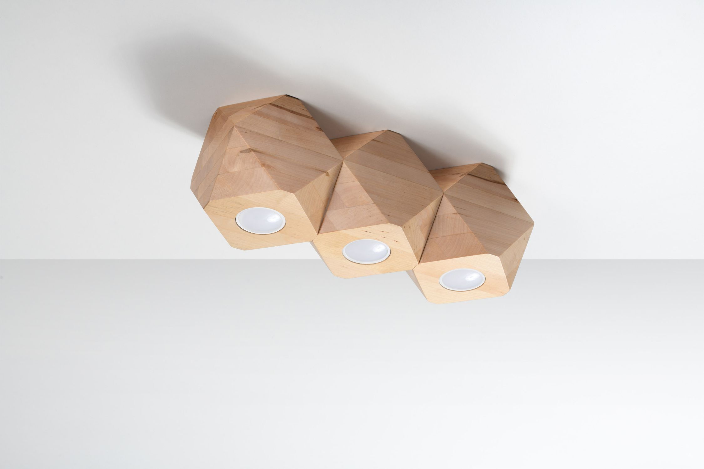 Plafonnier 3 flammes 36 cm petit bois GU10 confortable