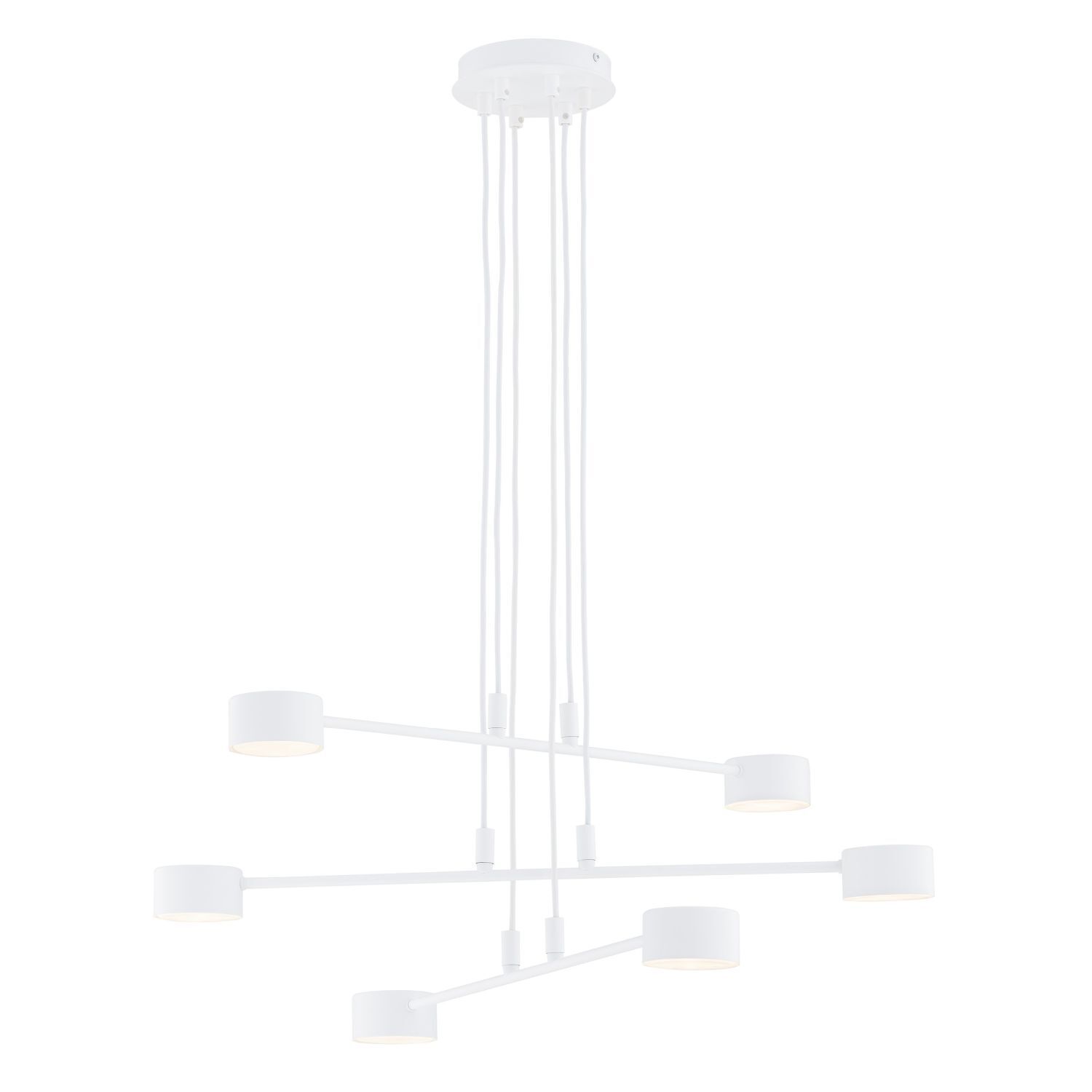 Suspension métal blanc L : 70 cm H : max. 100 cm réglable Leuchter, Lampe, Deckenleuchte