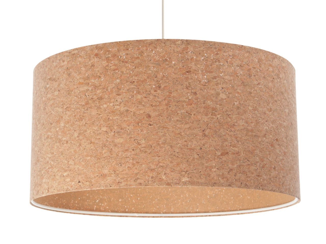 Lampe à suspendre Salon Ø 60 cm Naturel Blanc Liège Moderne E27