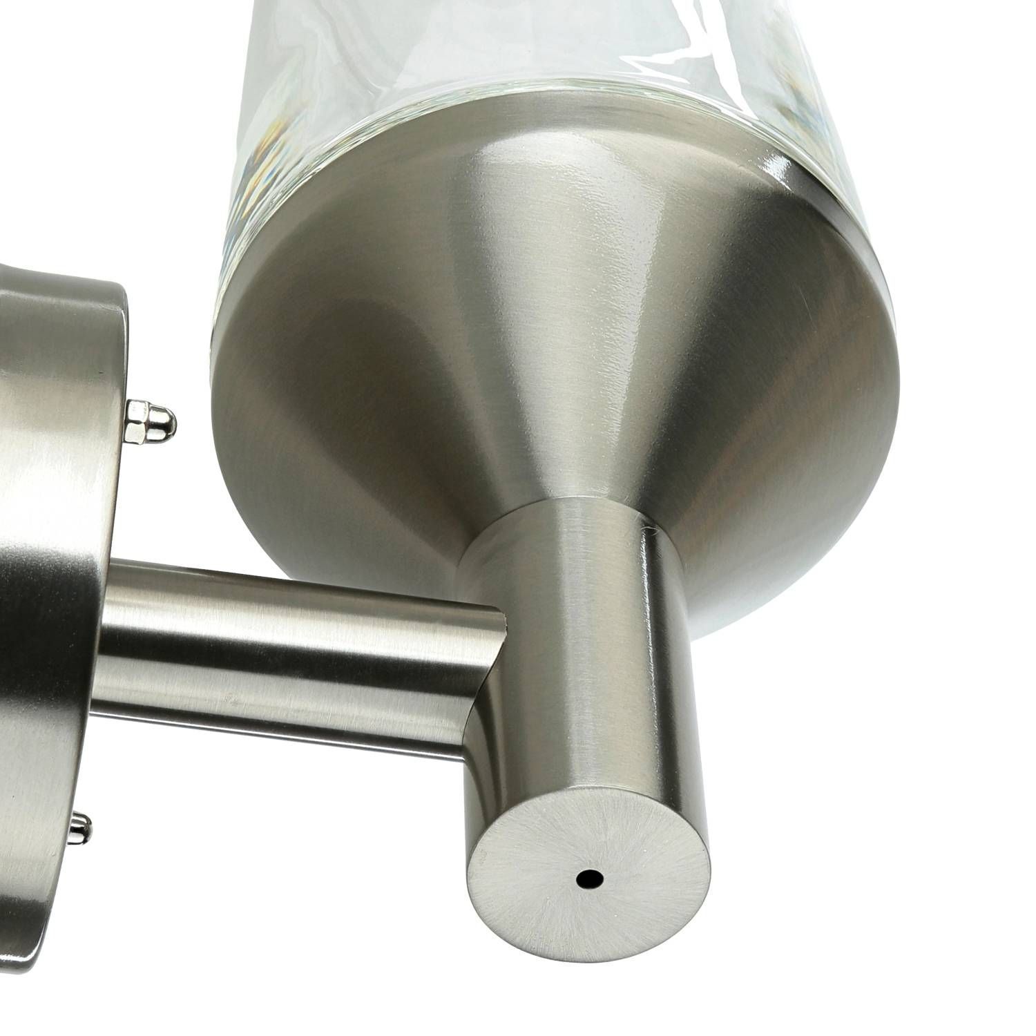 Außenwandleuchte Edelstahl Glas H: 29 cm IP44 E27 kitchen pump, stainless steel, Spritze Düse, Metall, Auslauf Düse