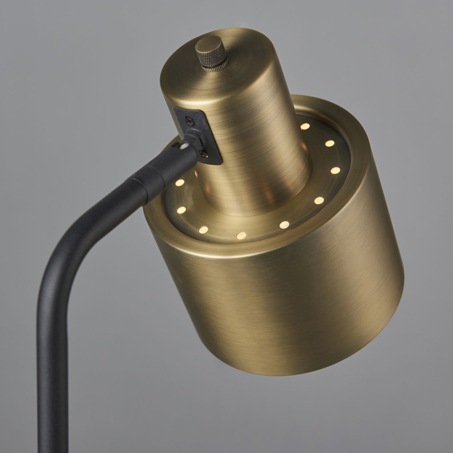 Lampe de bureau métal 58,5 cm noir laiton antique E27