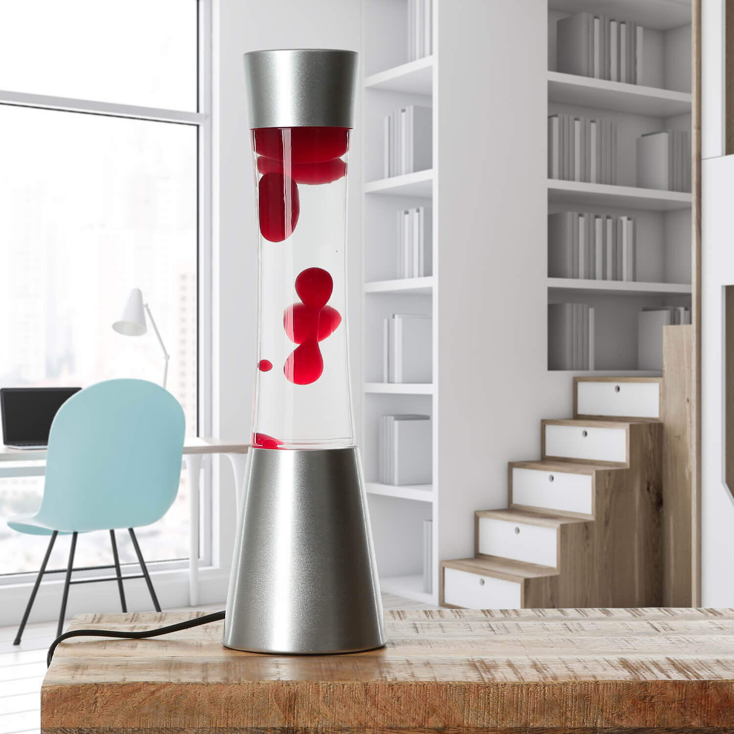 Runde Lavalampe Rot 39cm hoch Stimmungslicht SANDRO Lampe, Drinnen, Innenarchitektur, Mobiliar