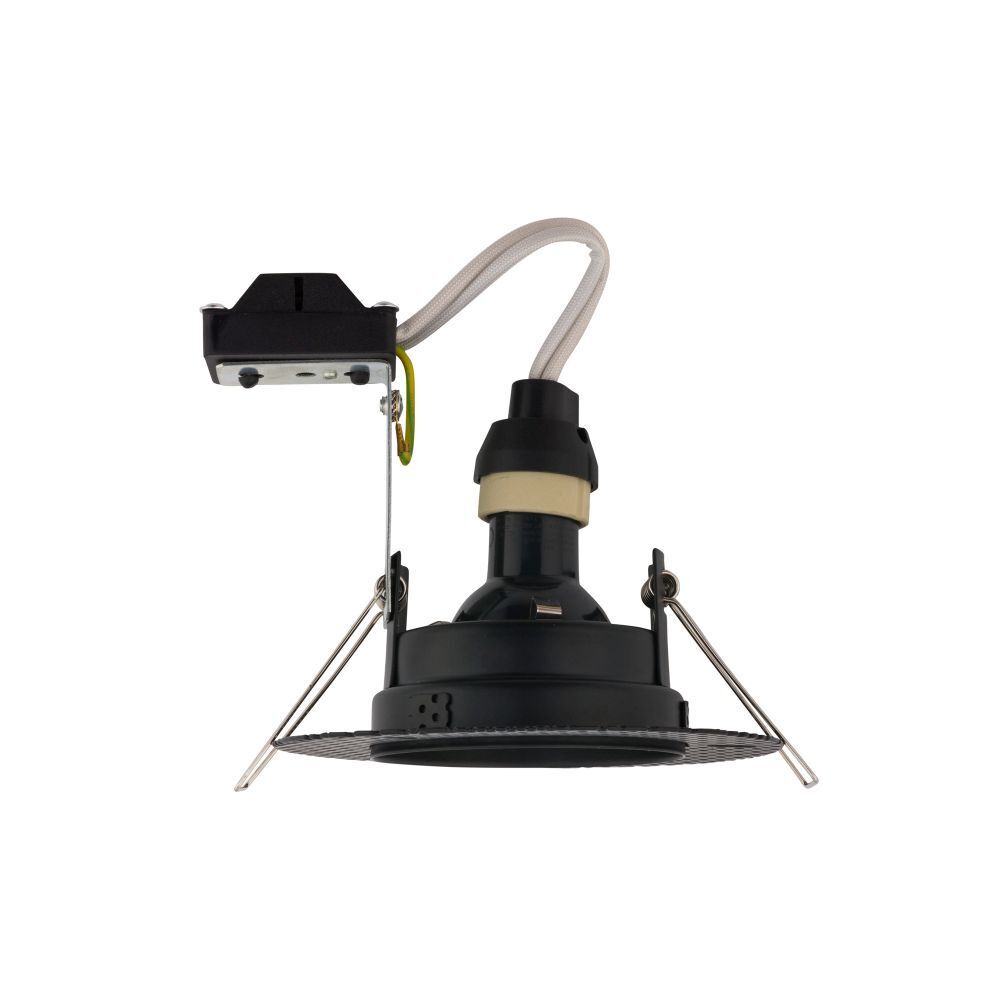 Luminaire encastré noir métal verre GU10 accentué