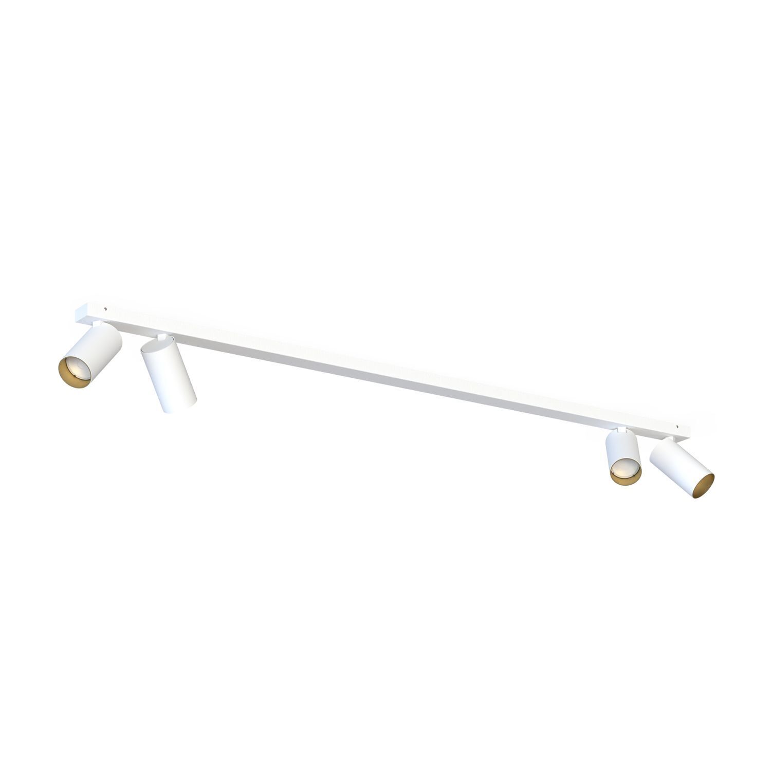 Projecteur de plafond 4-flamme GU10 en blanc or 118 cm apparent