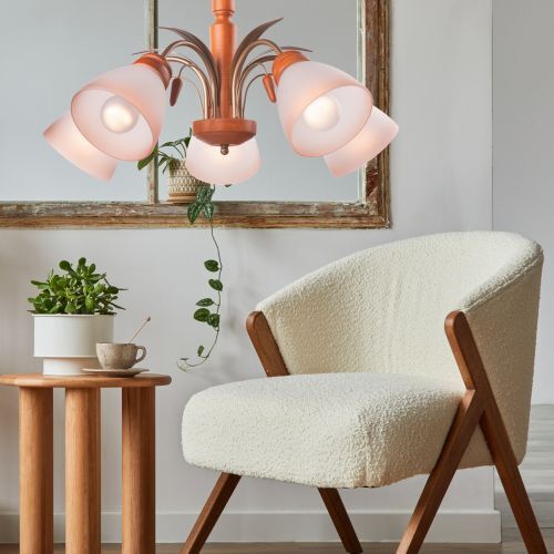 Lampe à suspendre brune en métal 5xE27 Art Nouveau Table à manger