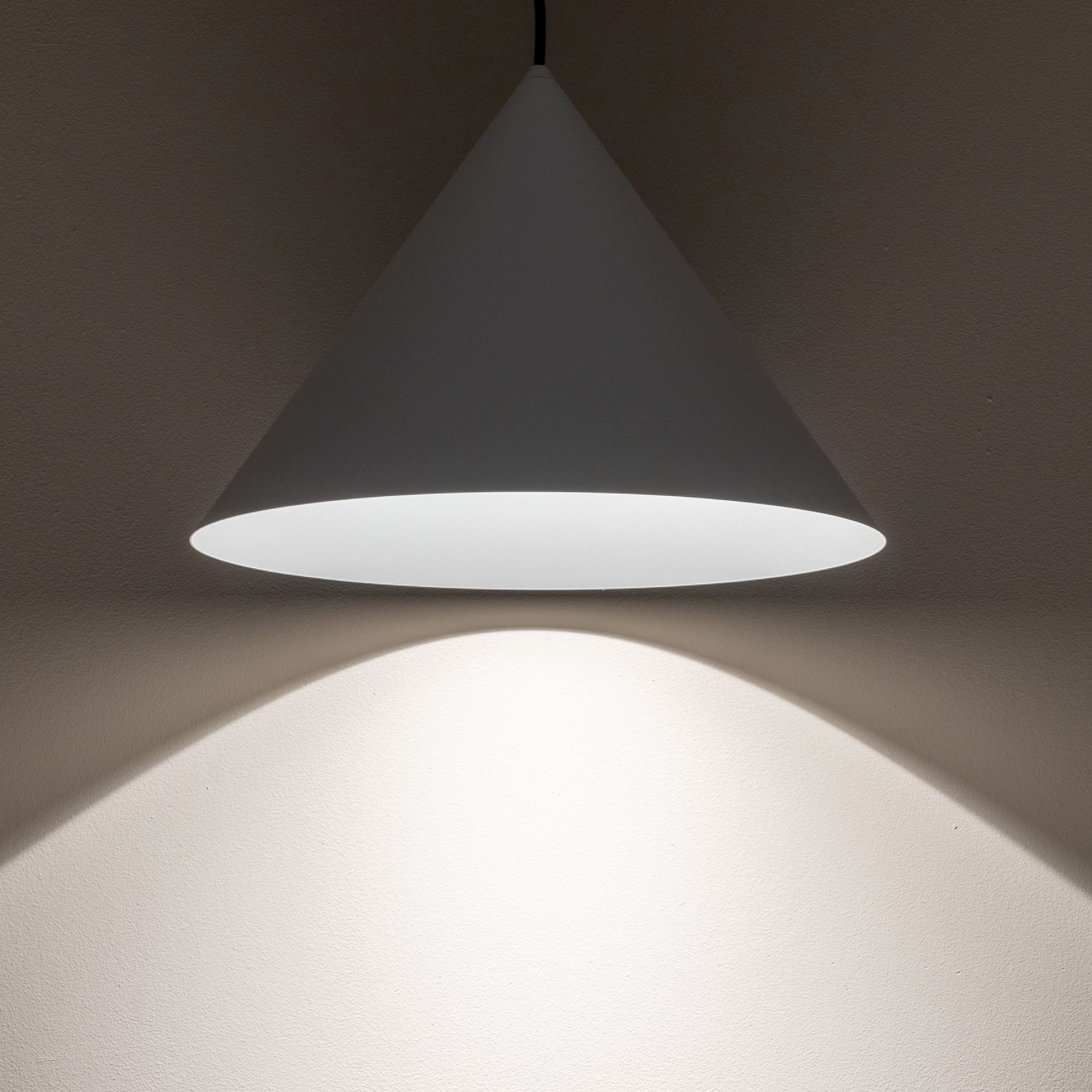 Hängelampe GU10 Hellgrau höhenverstellbar Ø 35 cm Lampen, Pendelleuchte, weiß, Kegelform, Beleuchtung