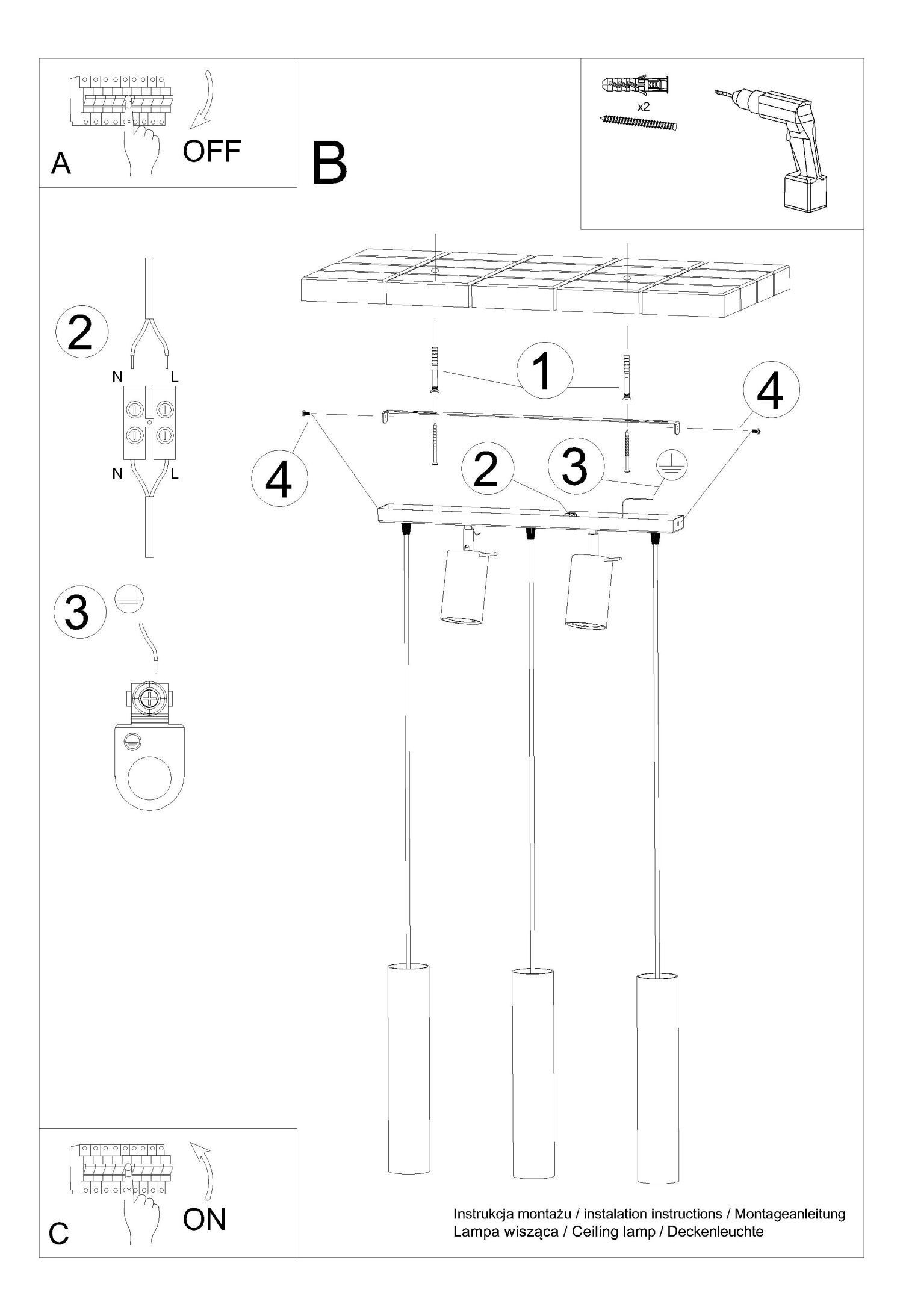 Suspension Plafonnier Blanc Métal 5 flammes