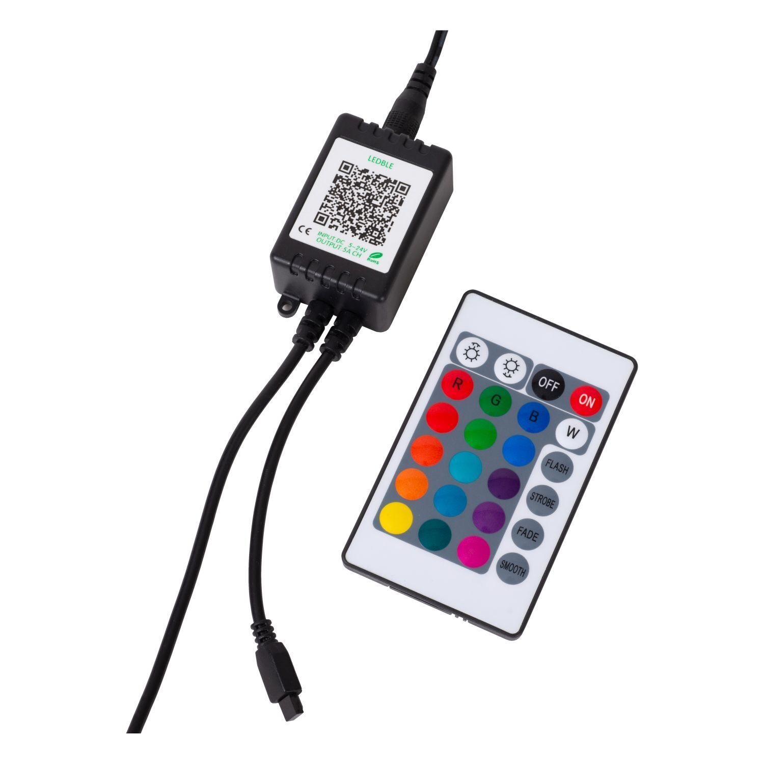 LED Tischleuchte Aluminium Rosa Fernbedienung H:49 cm LED-Controller, IR-Remote, RGB-Controller, DC-5-24V, LED-Strip