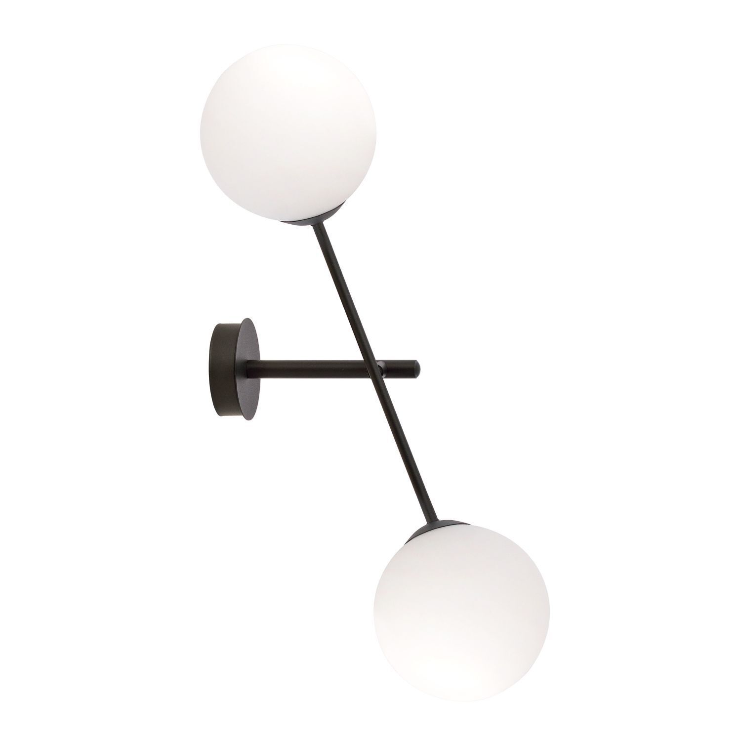 Applique métal verre pivotant H : 57 cm noir blanc E14