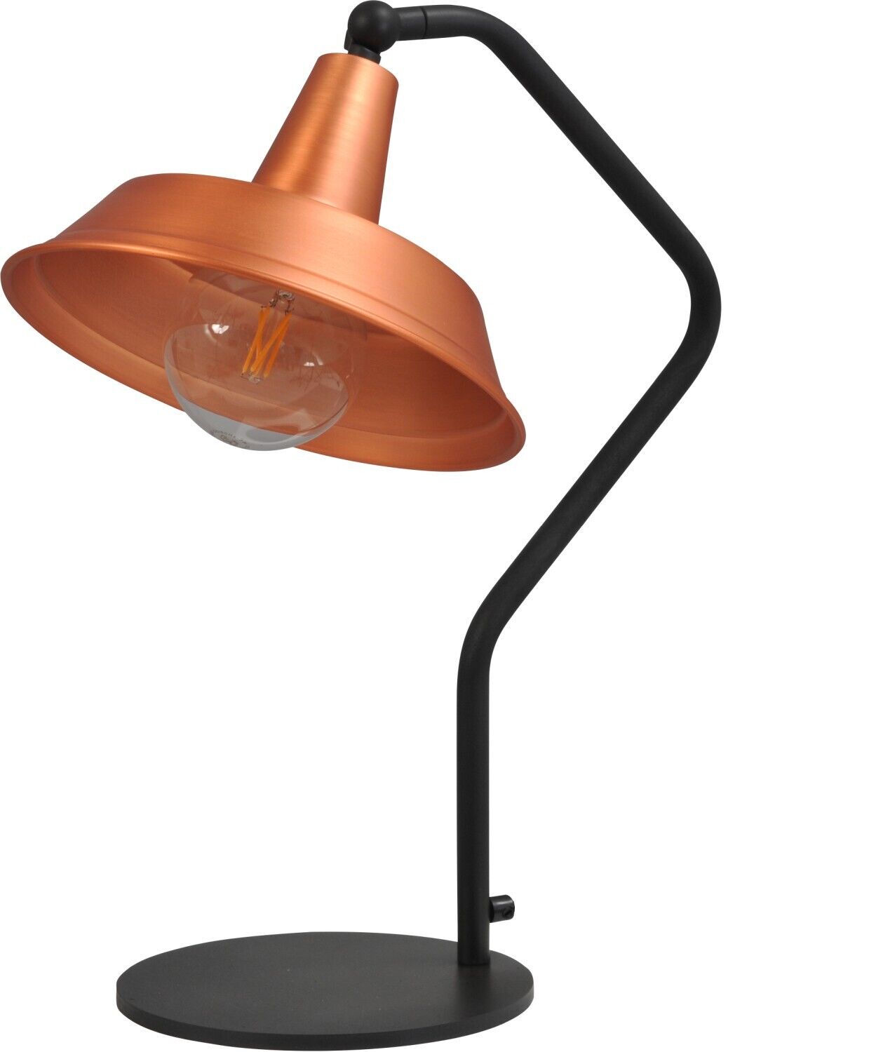 lampe de table en cuivre style industriel abat-jour ∅25cm