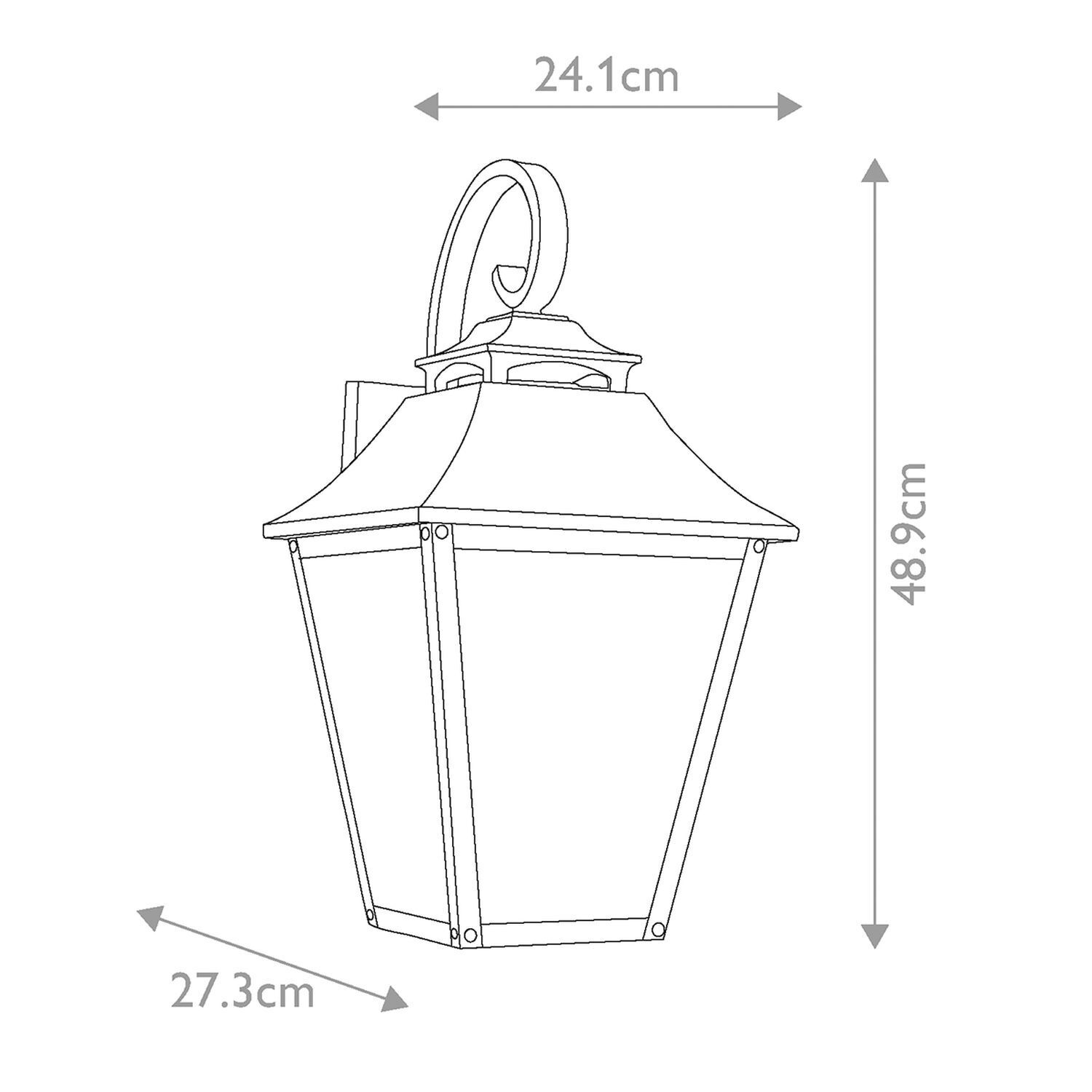 Applique murale extérieure acier inoxydable verre E14 IP44 H : 48,9 cm