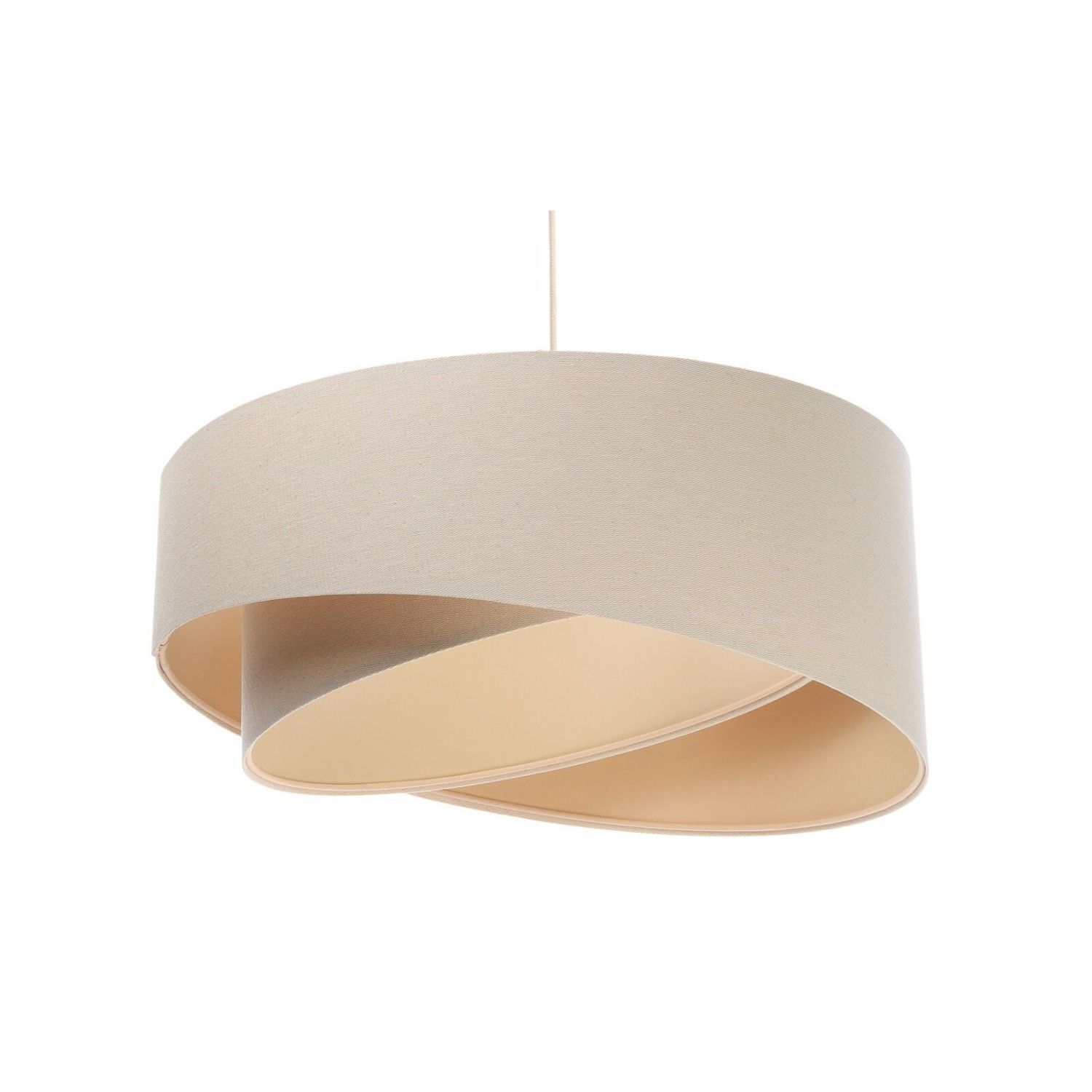 Hängeleuchte Creme Beige Leinen E27 rund Ø 50 cm Lampe