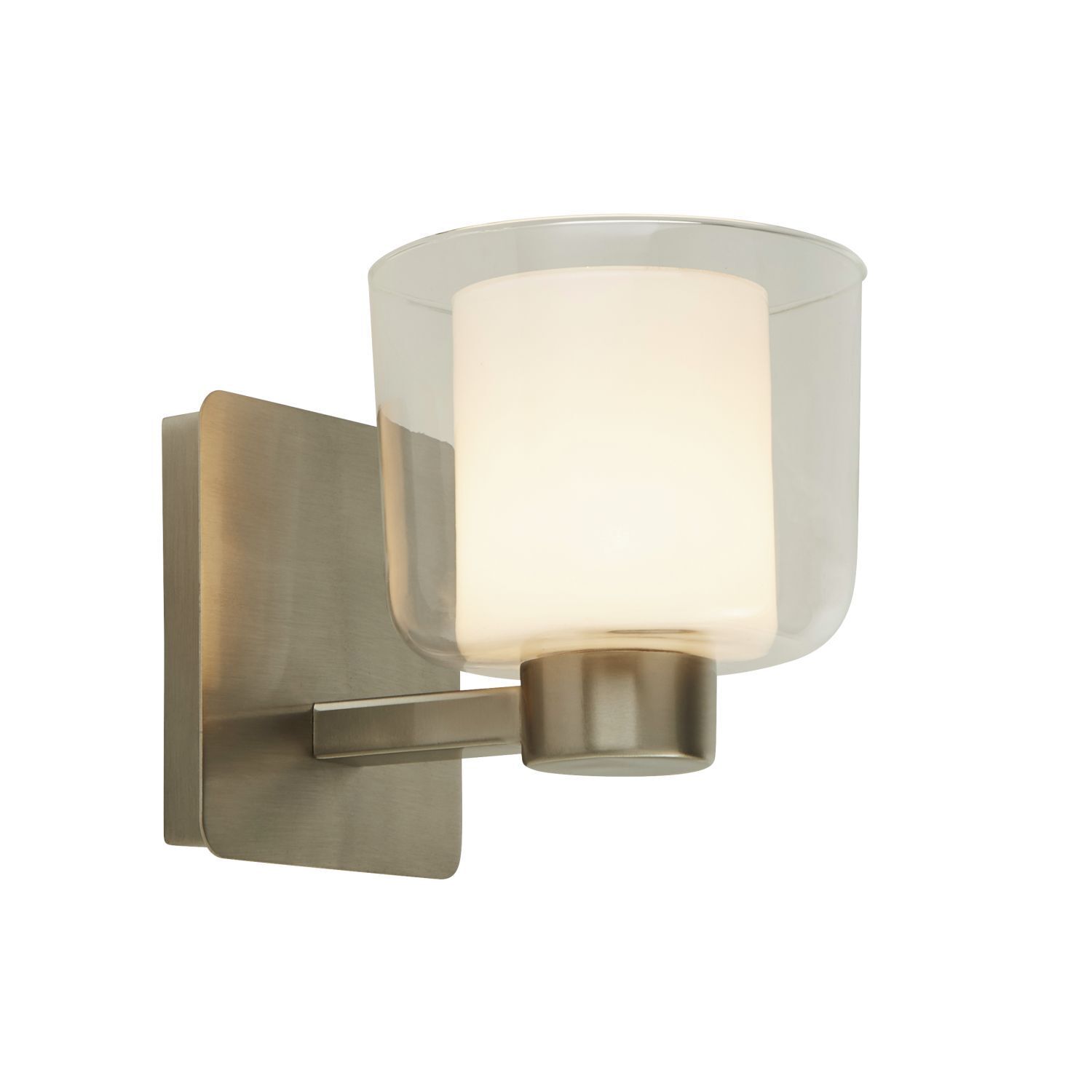 Applique salle de bain argentée blanche IP44 G9 métal verre