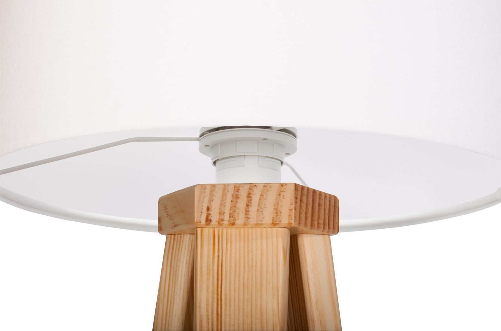 Lampe de table éclairage rétro bois trépied 46cm