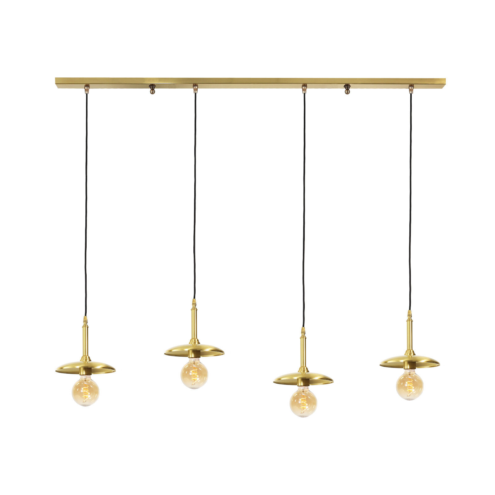 Hängeleuchte 4-flammig in Bronze hell E27 Echt-Messing Leuchter, Lampe, Leuchte
