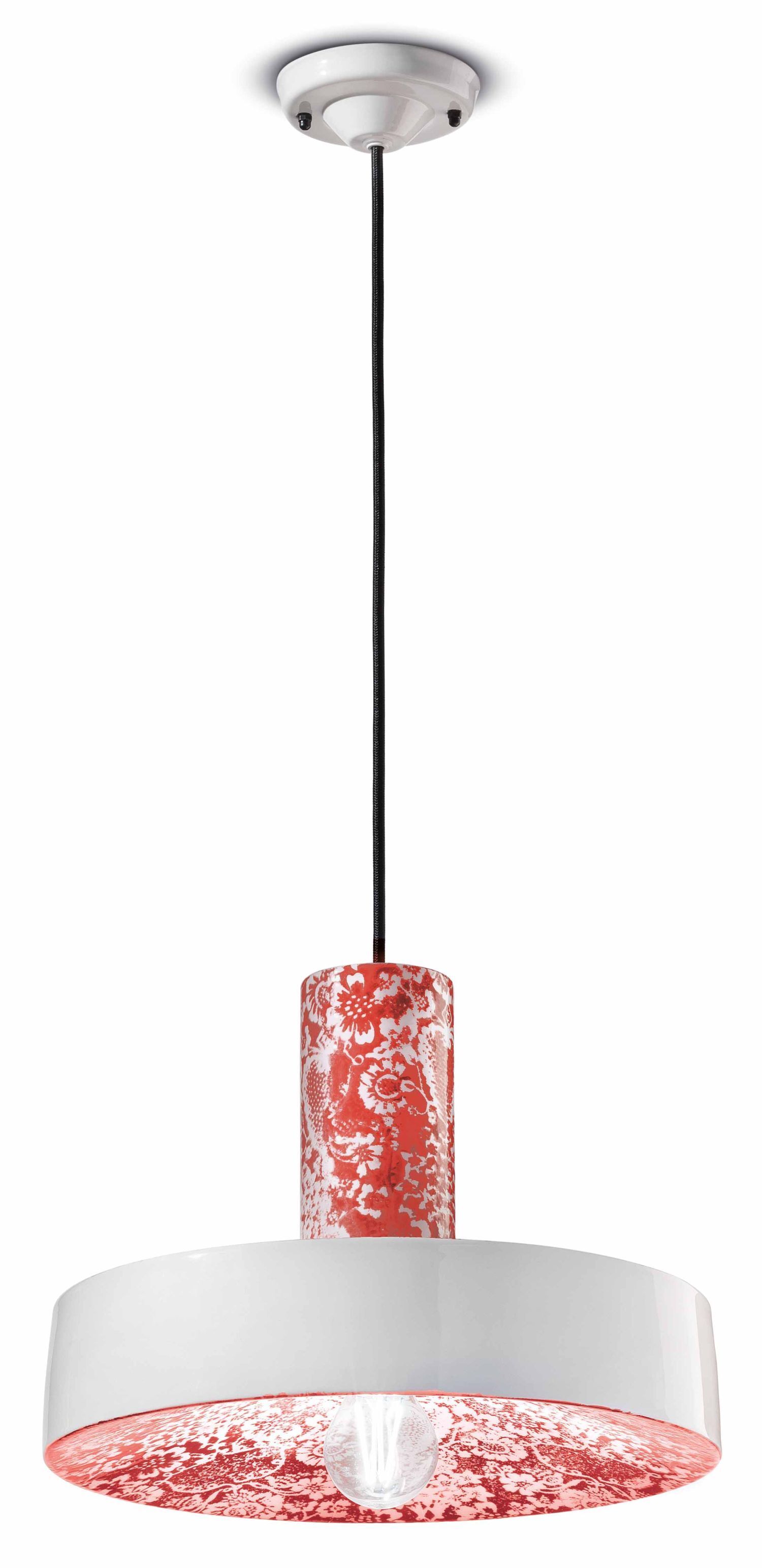 Suspension céramique E27 D : 35 cm rond H : max. 146 cm