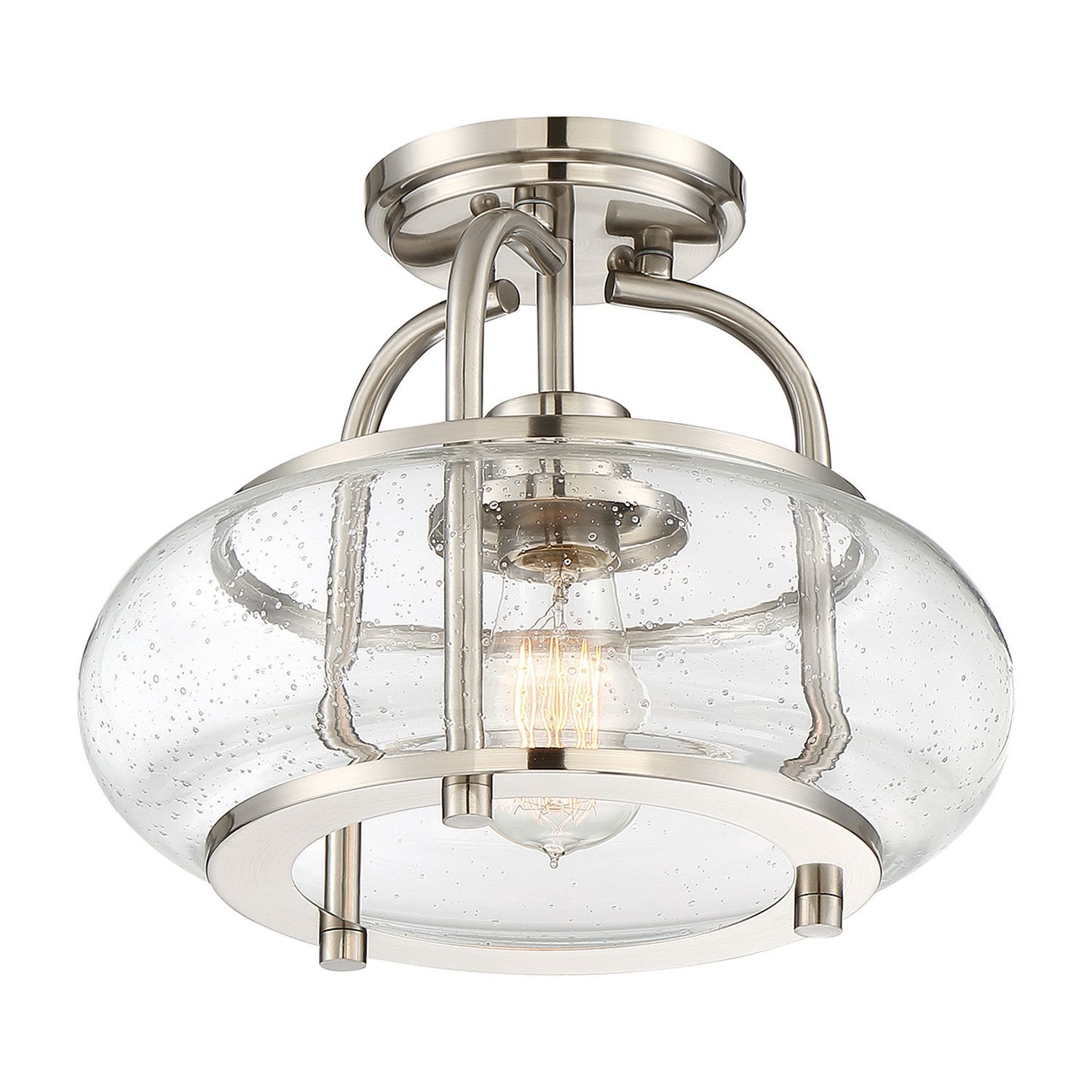 Lampe de plafond vintage verre métal 25cm E27 FELI