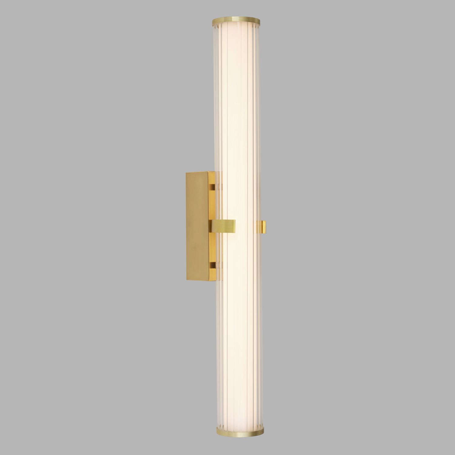 Applique LED salle de bain 63 cm IP44 verre métal doré