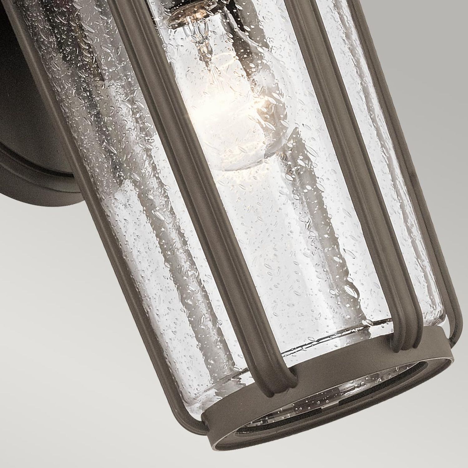 Lampe d'extérieur mur alu verre hauteur 37,1 cm IP44 E27 Vintage