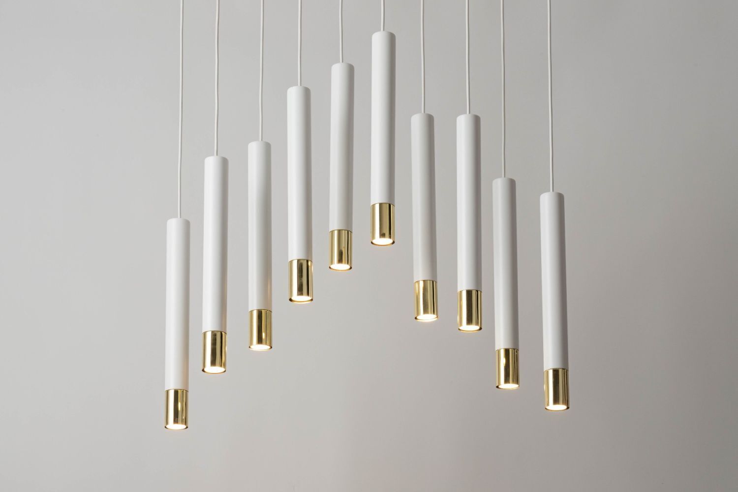 Suspension Blanc Or Moderne Métal grand 10 suspensions