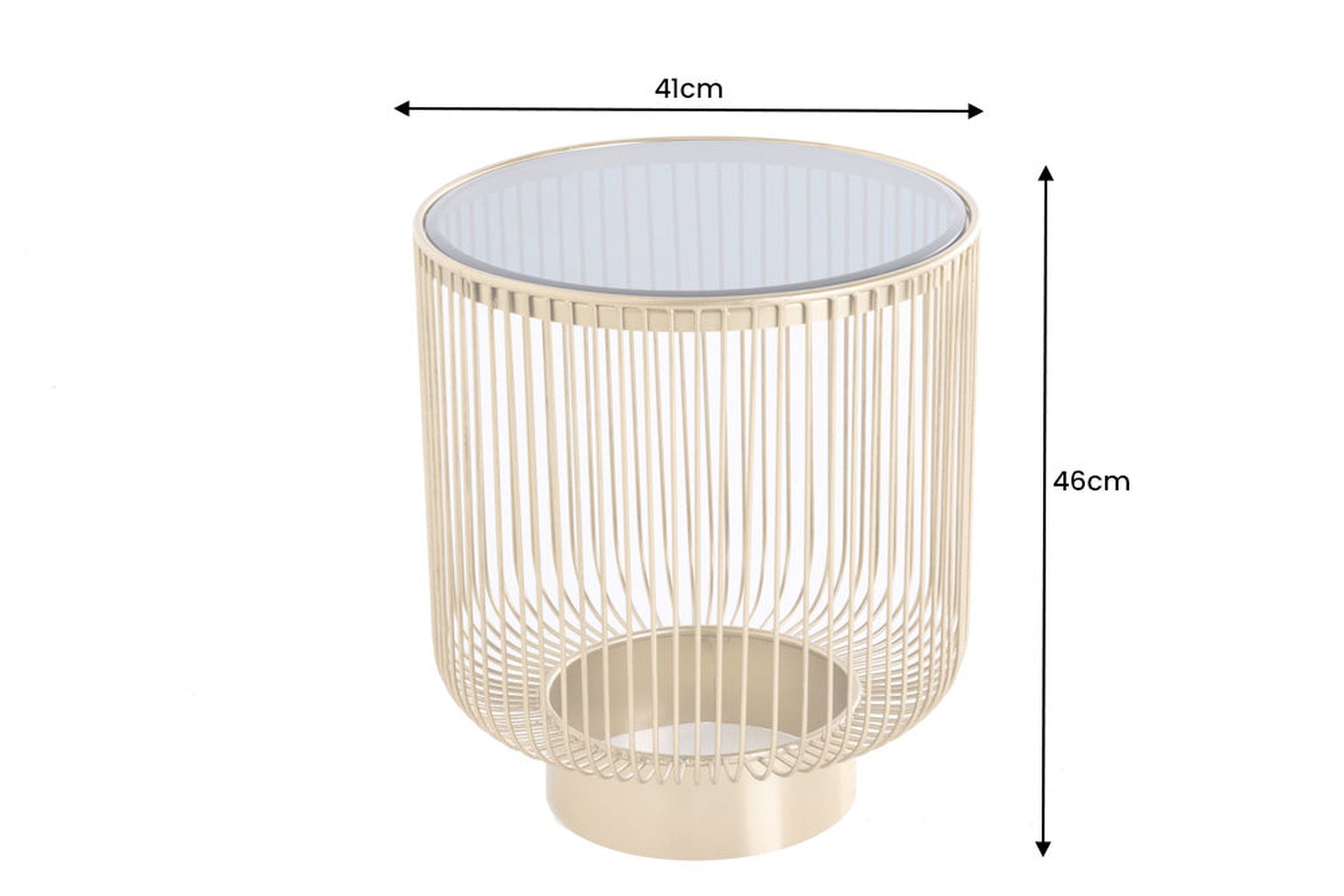 Beistelltisch Gold Schwarz rund Ø 41 cm Hartglas Metall Lampe