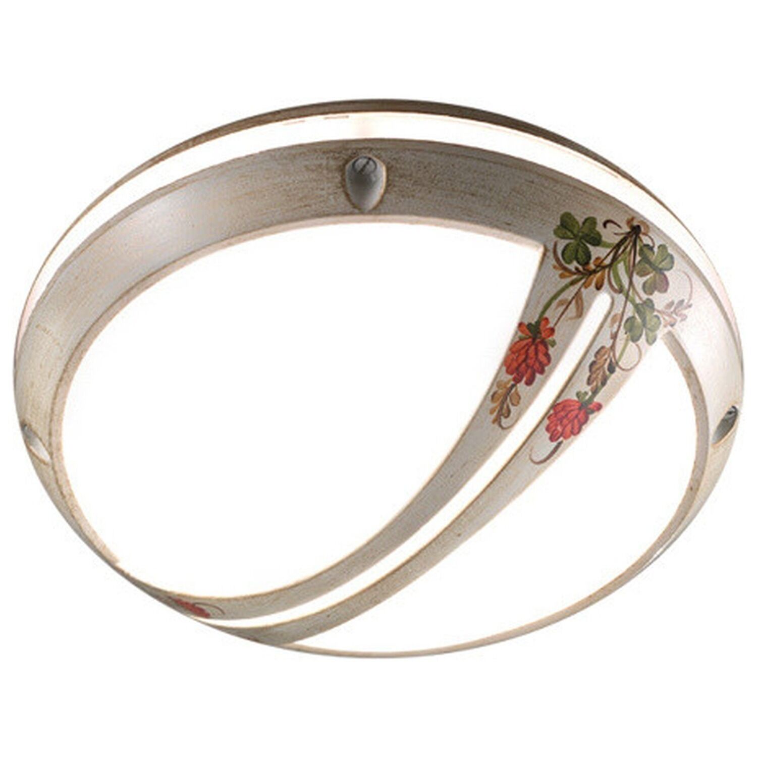 Armband, Holz, Blumen, Beige, Bangle