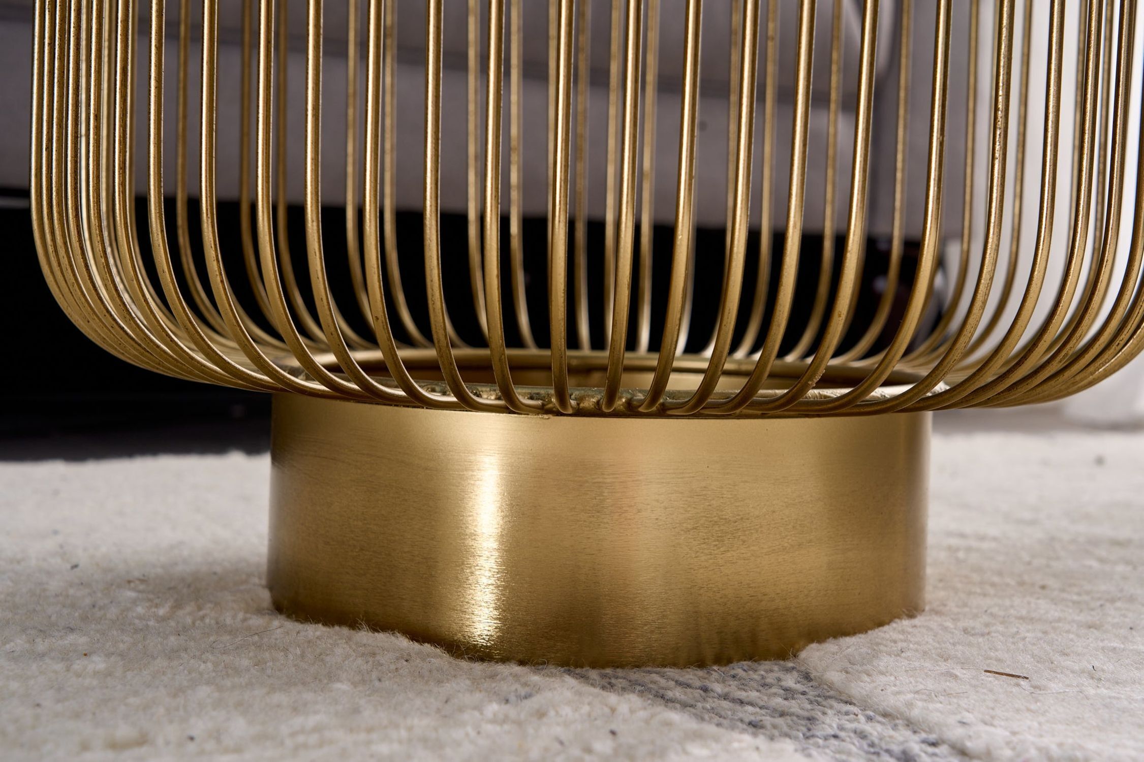 Table d'appoint or noir ronde Ø 41 cm verre trempé métal Spule, Spirale