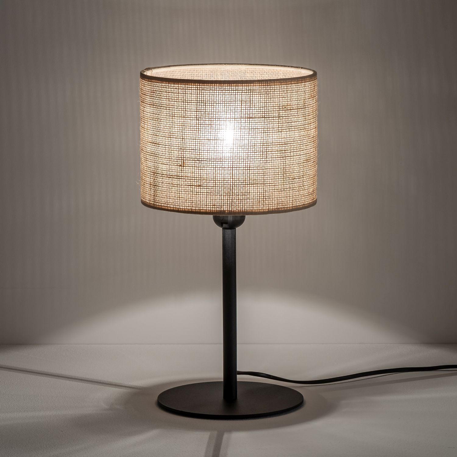Lampe de table Boho 39 cm de haut Ø 22 cm métal jute E27